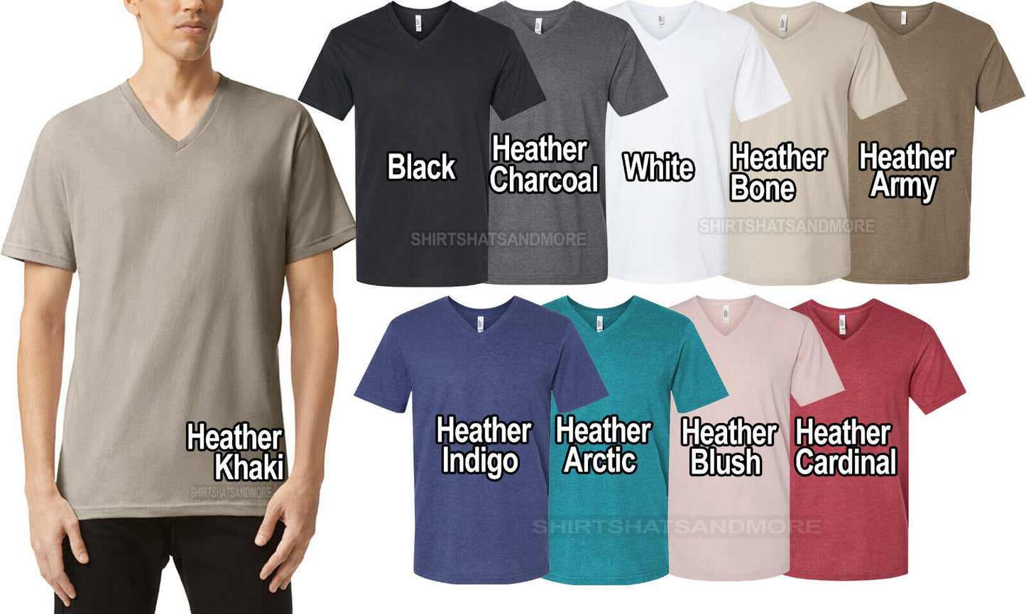 Mens American Apparel V-Neck Heather Tee Super Soft Cotton Blended T-Shirt S-3XL