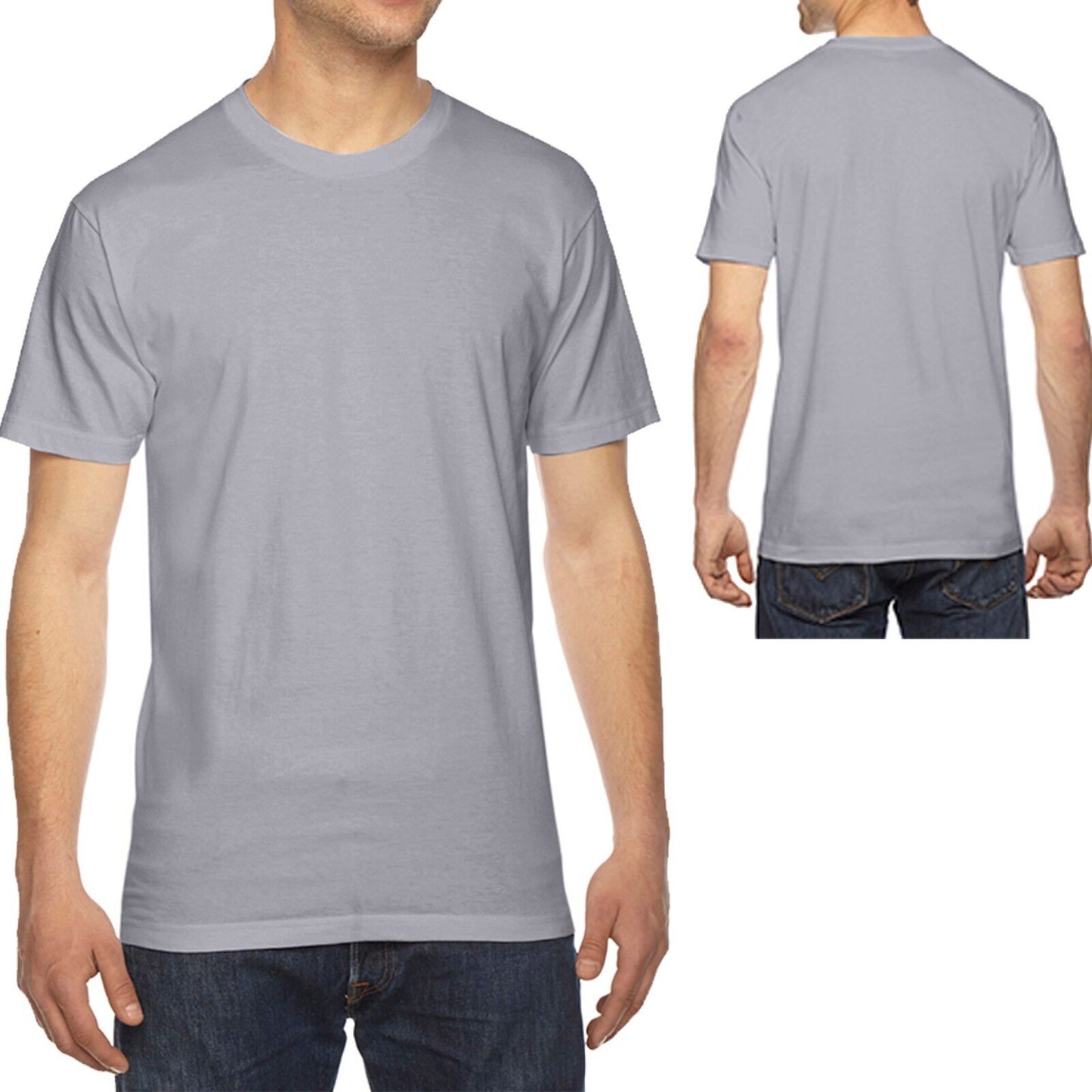 American Apparel T-Shirt Fine Jersey Crewneck Blank Cotton Tee XS-XL, 2XL, 3XL