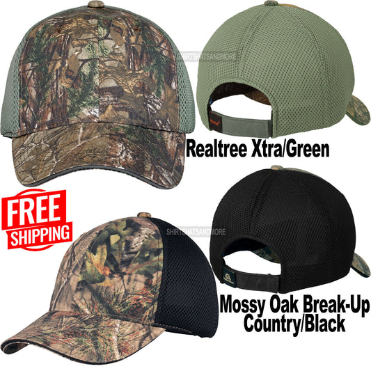 Mens Camouflage Cap Air Mesh Back Breathable Realtree Xtra Mossy Oak Hat NEW!