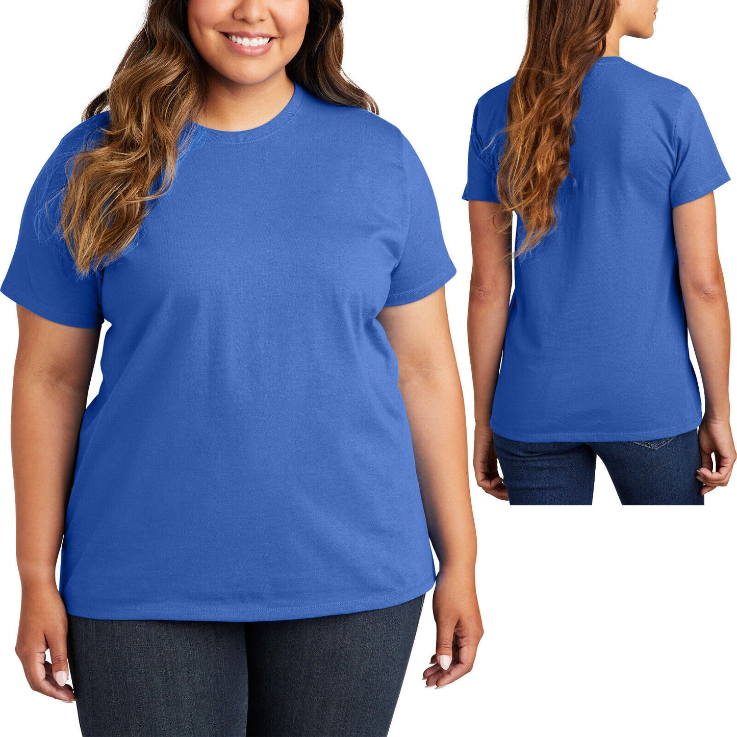 Womens Plus Size 100% Soft Cotton Short Sleeve Tee Ladies T-Shirt Top XL-4XL NEW