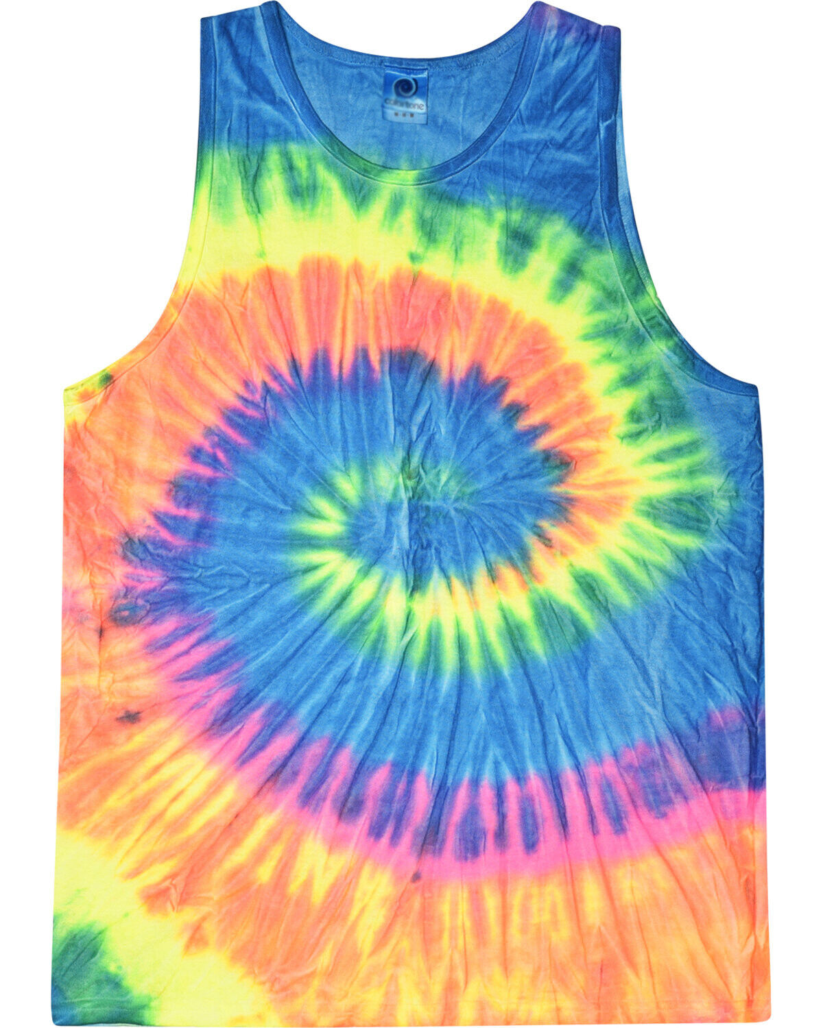 Mens and Ladies NEON Tie Dye TANK TOP Spiral Tye Die Sleeveless T-Shirt S-2XL