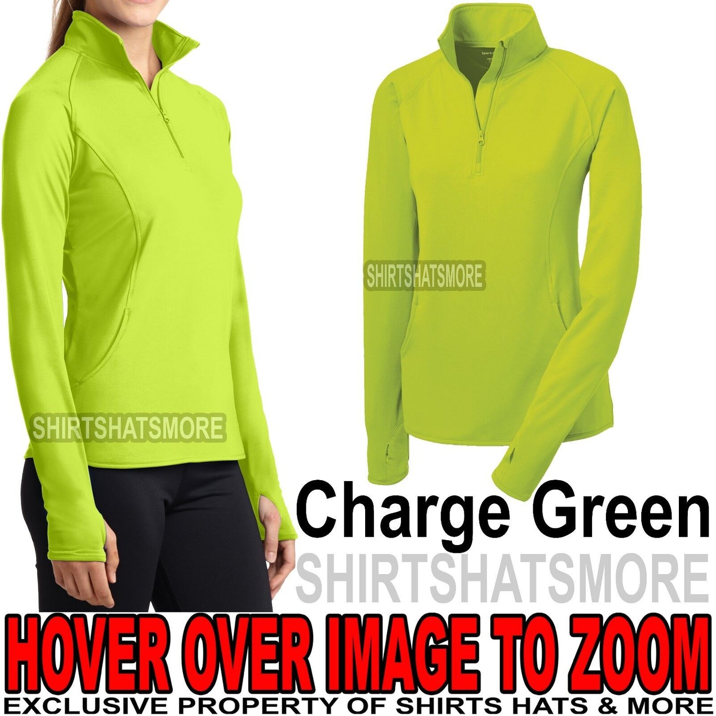 Ladies 1/2 Zip Pullover Jacket Stretch Yoga Run Women XS-XL 2XL, 3XL, 4XL NEW