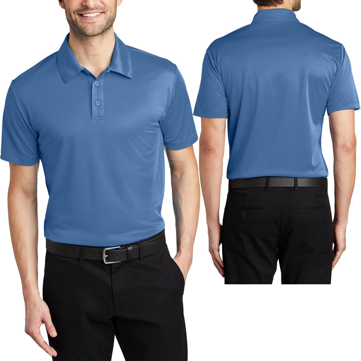 Mens Polo Shirt Moisture Wicking Performance dry fit Golf XS-XL, 2XL 3XL 4XL