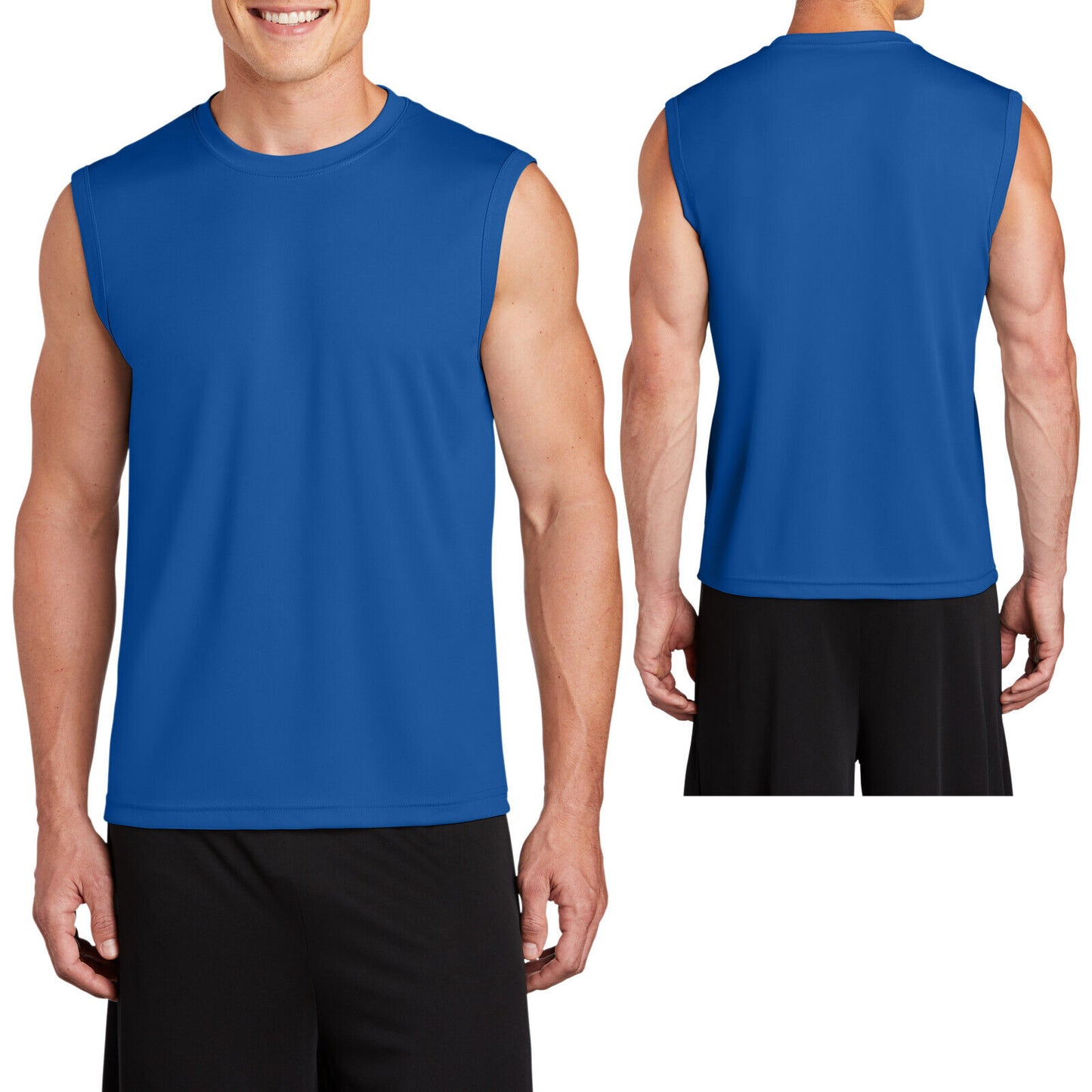 Mens Sleeveless Muscle T-Shirt Shooter Tank Dri Fit Moisture Wick XS-XL 2X 3X 4X