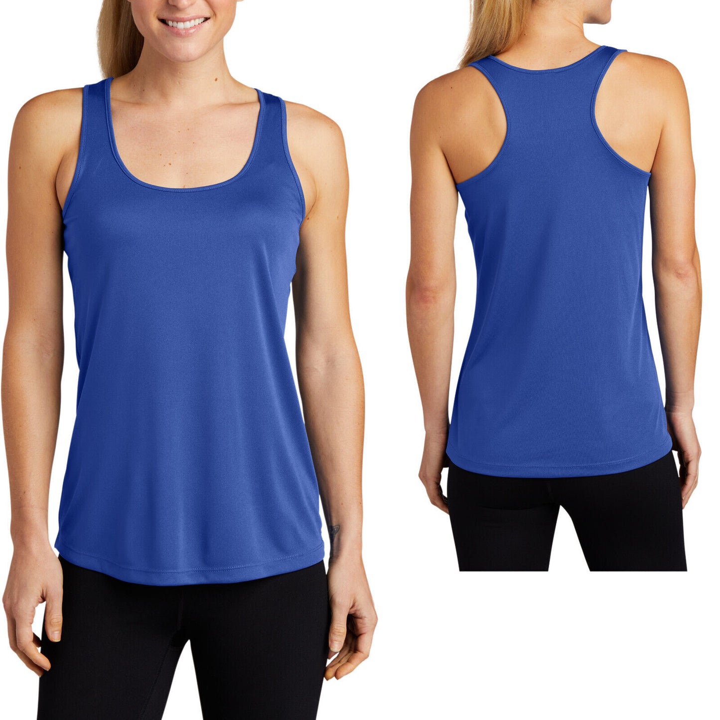 Ladies Wicking Racerback Tank Top Dri Fit T-Shirt Yoga Exercise Womens XS-4X NEW