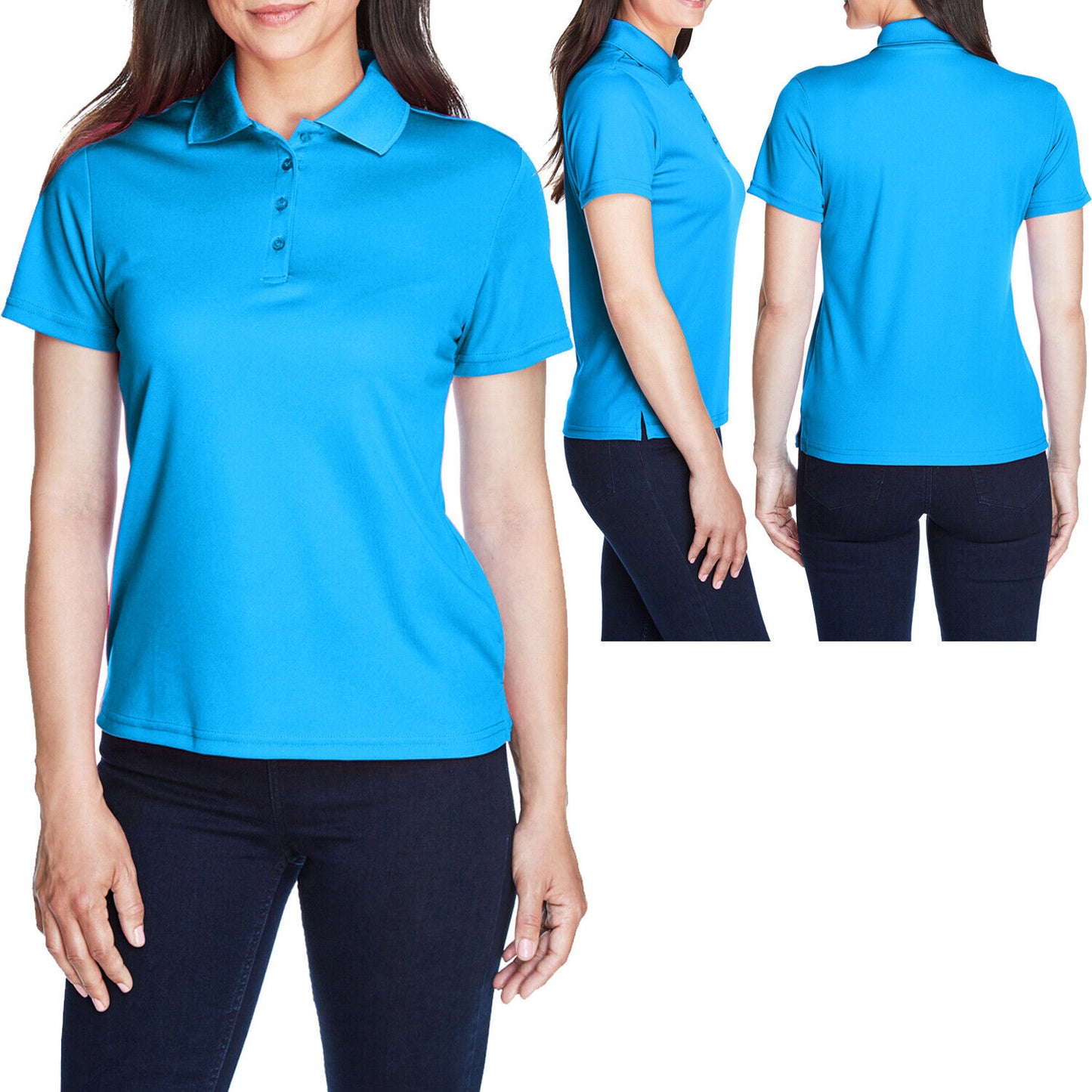 Ladies Plus Size Moisture Wicking Polo Shirt Dri Fit Womens XL, 2XL, 3XL, 4XL