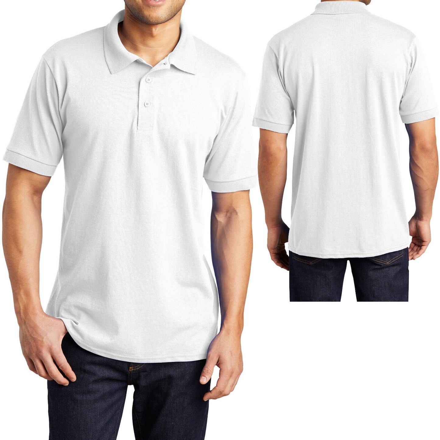 Mens TALL Collared Polo Moisture Wicking Jersey Blend LT, XLT, 2XLT, 3XLT, 4XLT