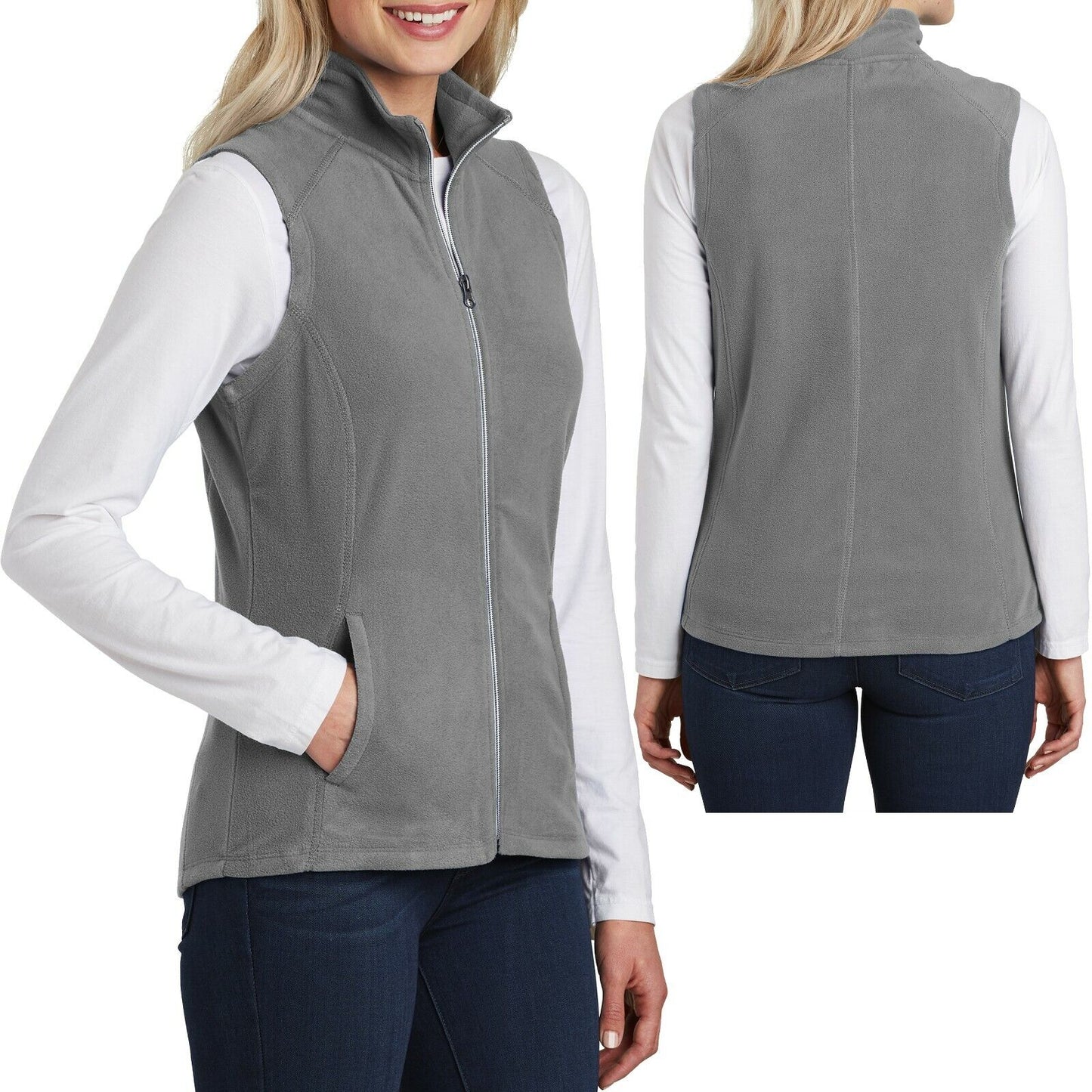 Ladies Plus Size Polar Fleece Vest With Pockets Warm Womens XL, 2XL, 3XL, 4XL