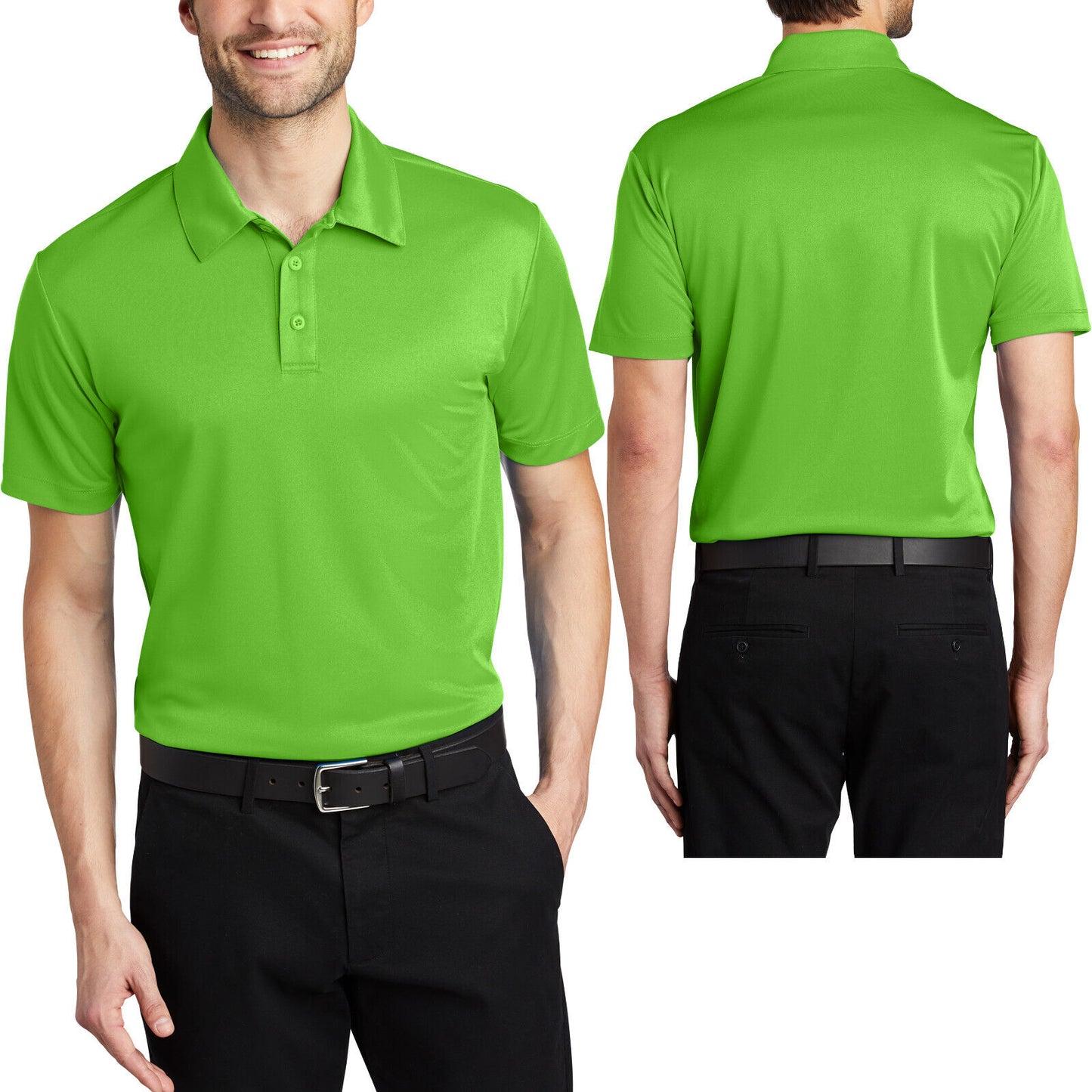 Mens Polo Shirt Moisture Wicking Performance dry fit Golf XS-XL, 2XL 3XL 4XL