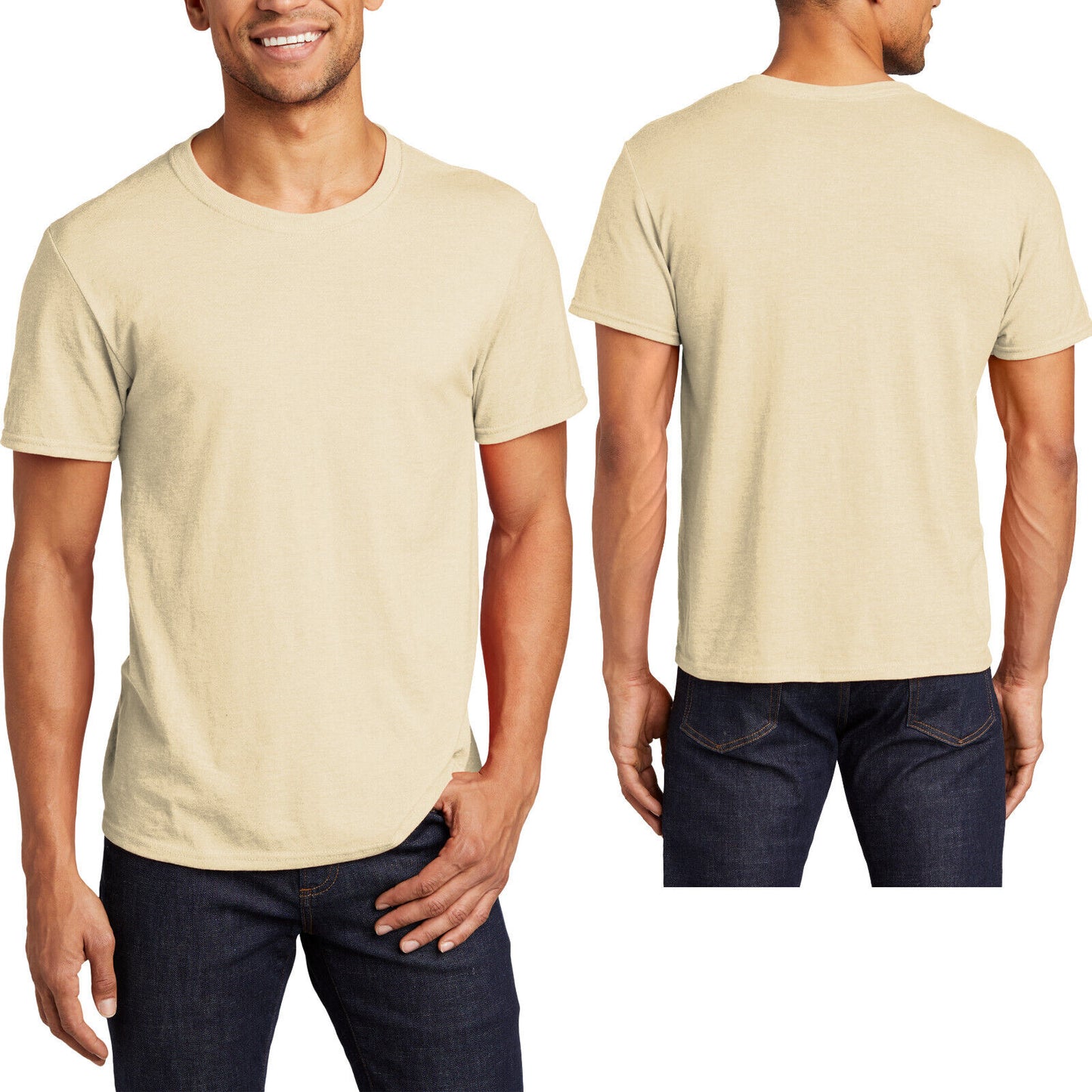 Mens Jerzees Premium Soft Ringspun Cotton/Poly Blend Tee Wicking Heather T-Shirt