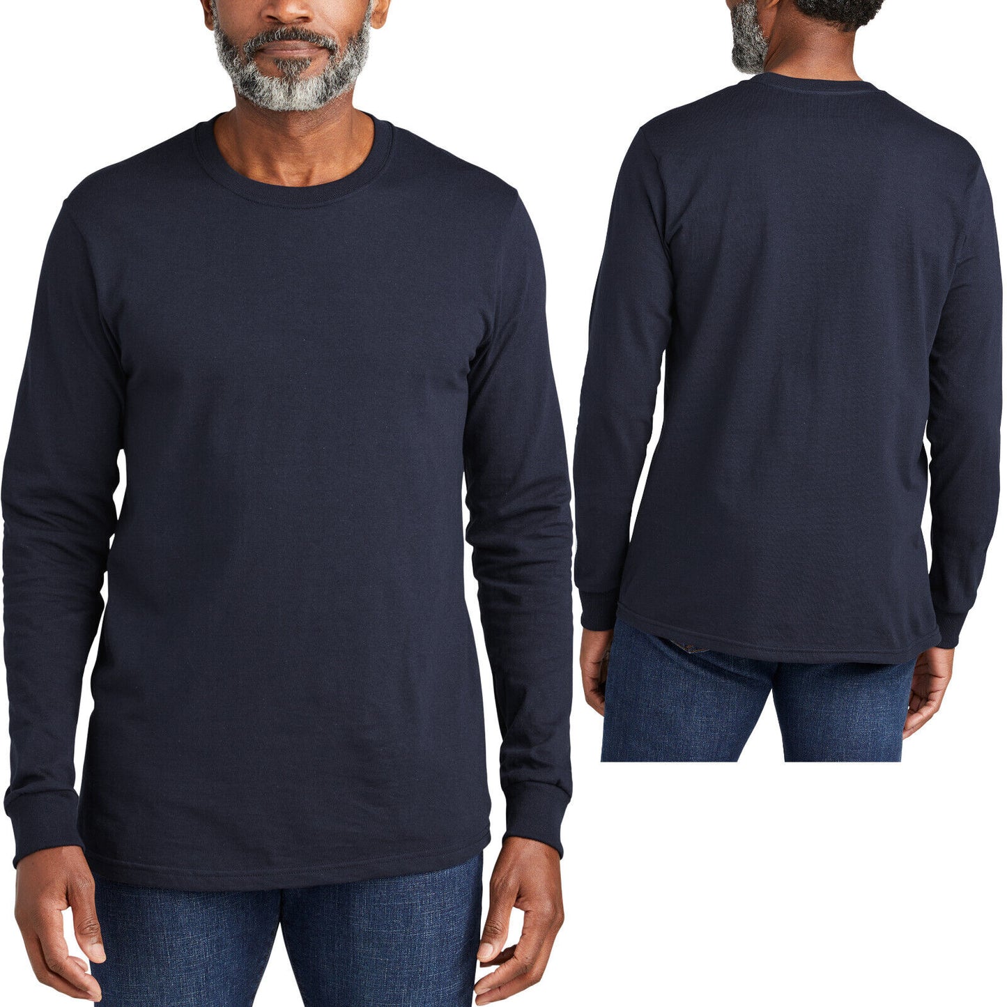 Mens 100% Cotton Long Sleeve American Made T-Shirt 5.5 Ounce Tee S-4XL NEW!