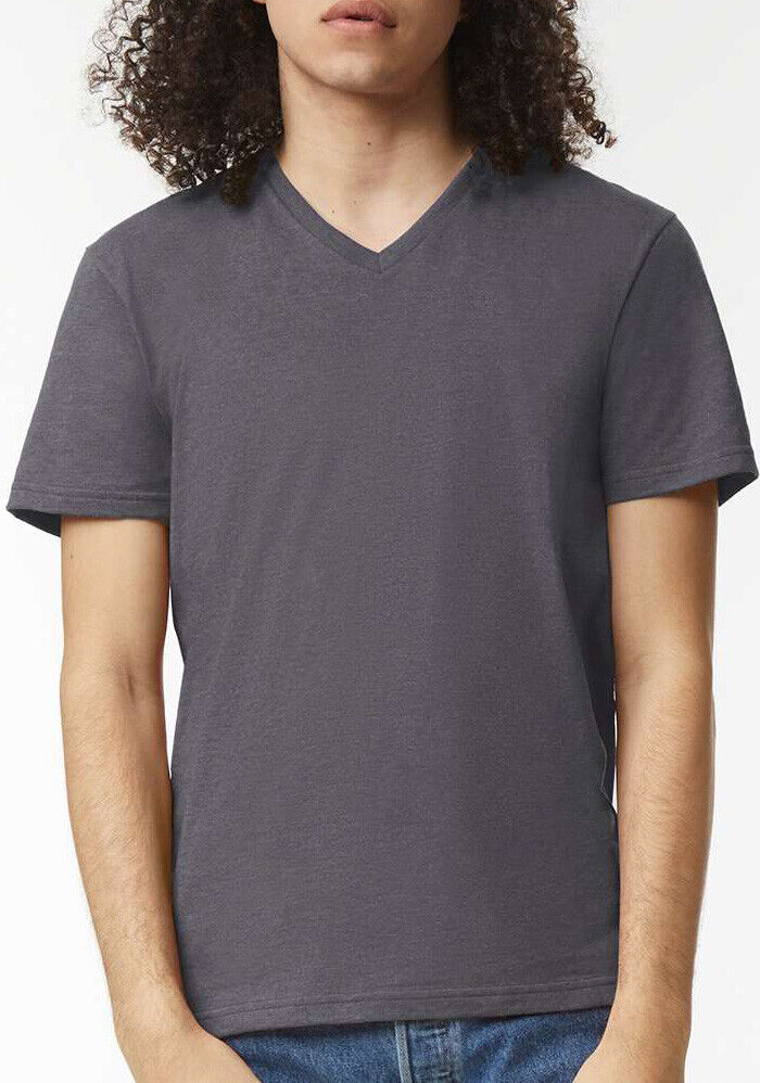 Mens American Apparel V-Neck Heather Tee Super Soft Cotton Blended T-Shirt S-3XL