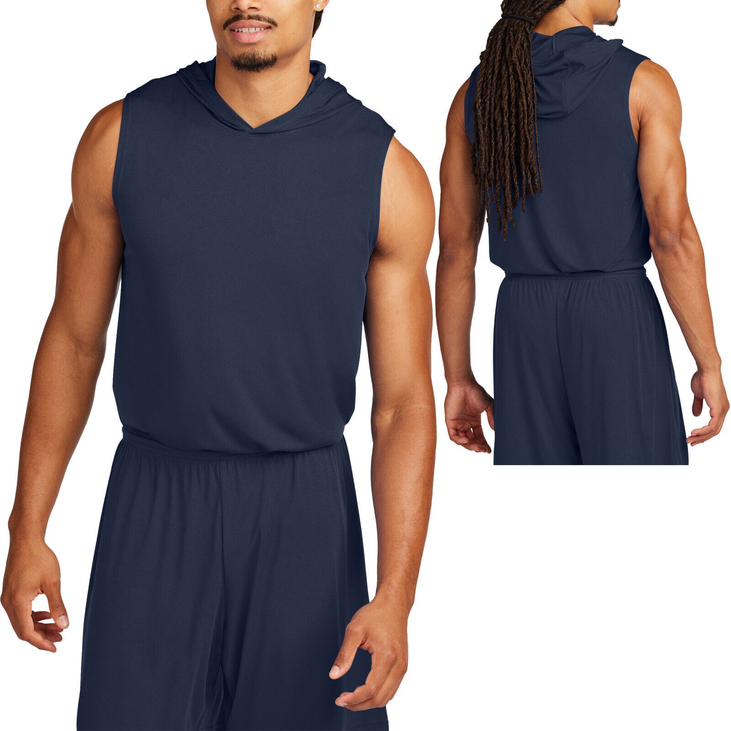 Mens Moisture Wicking Dri Fit Sleeveless Hoodie Tee UPF30+ Gym Hoody Tank XS-4XL