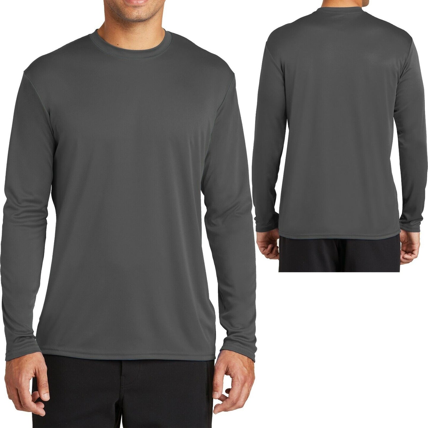 Big Mens Long Sleeve Base Layer Moisture Wicking T-Shirt XL, 2XL, 3XL, 4XL NEW