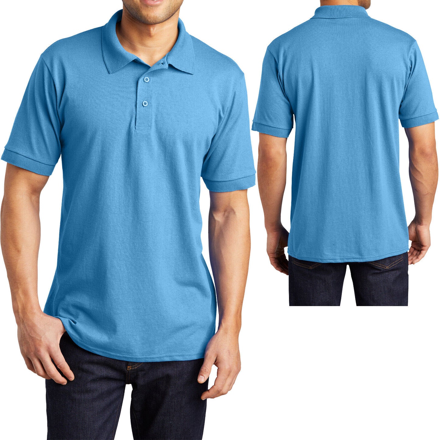 Mens TALL Collared Polo Moisture Wicking Jersey Blend LT, XLT, 2XLT, 3XLT, 4XLT