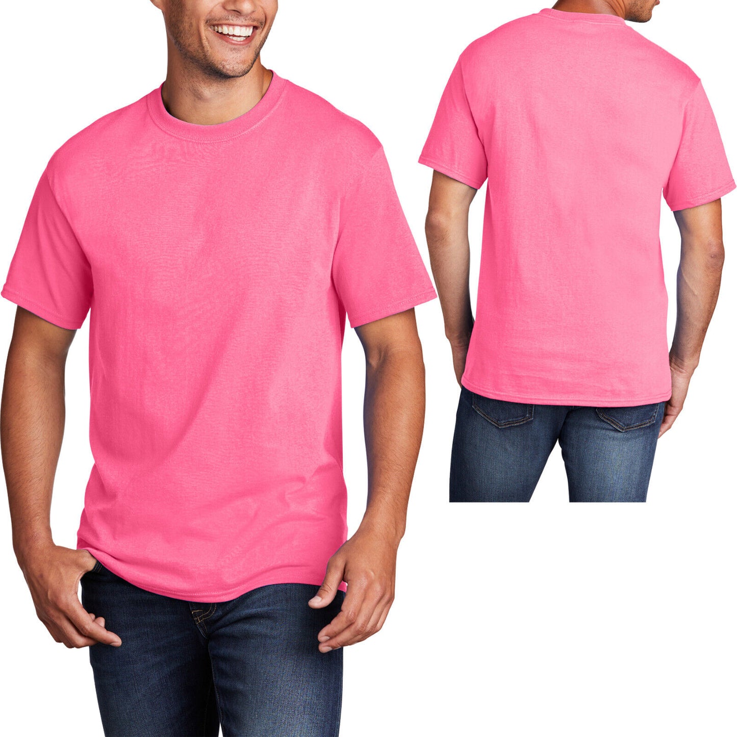 Mens T-Shirt NEONS Classic Fit Cotton Blend Neon Glow Blended Tee S-6XL NEW!