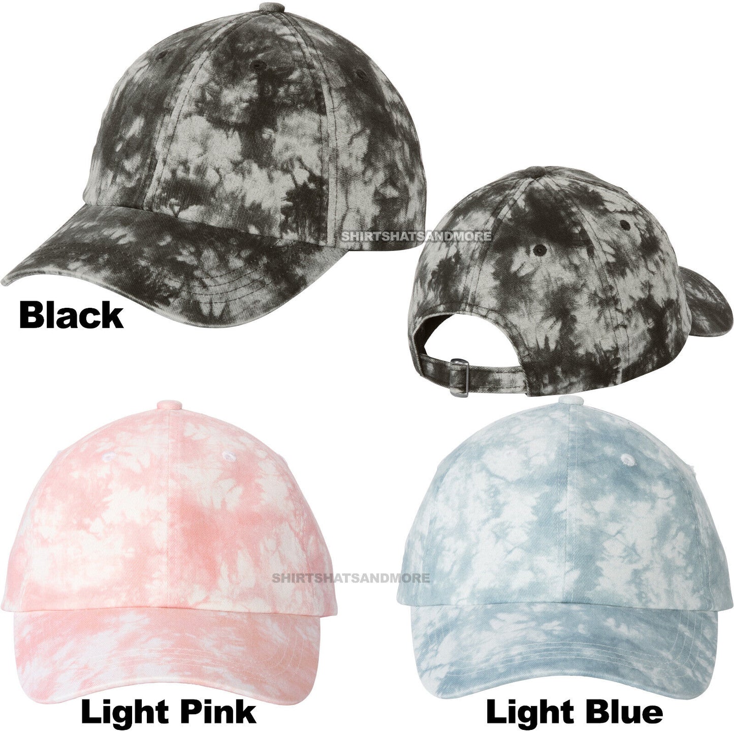 Mens Crystal Tie Dye Baseball Cap Unstructured Cotton Tye Die Hat Tie Dyed NEW!