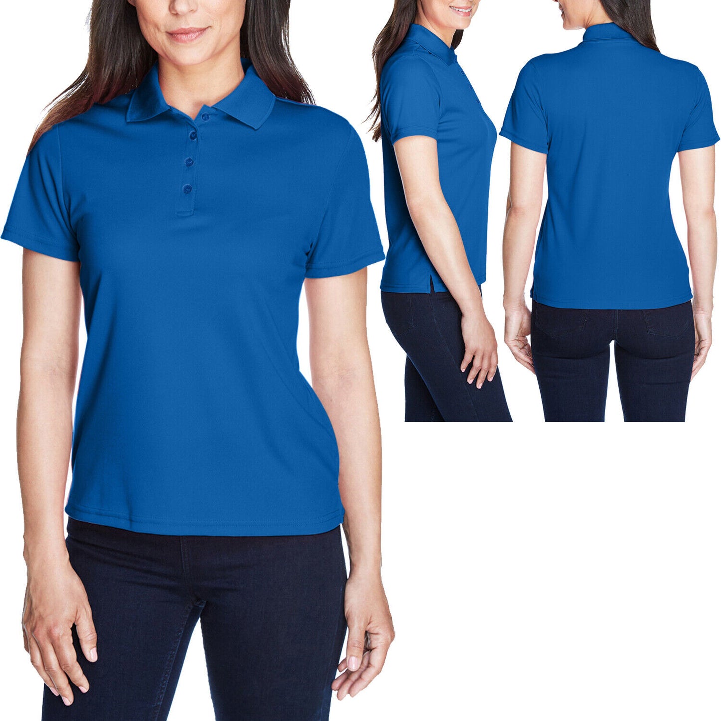 Ladies Plus Size Moisture Wicking Polo Shirt Dri Fit Womens XL, 2XL, 3XL, 4XL