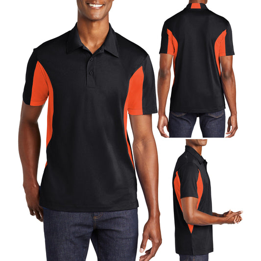 Mens TALL Polo Shirt Moisture Wicking DriFit Snag Resist Color Block LT-4XLT NEW