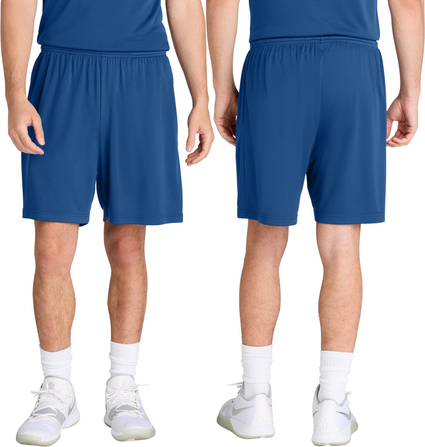 Mens Moisture Wicking 7 Inch Inseam Pocketed Shorts Elastic Waistband XS-4XL NEW