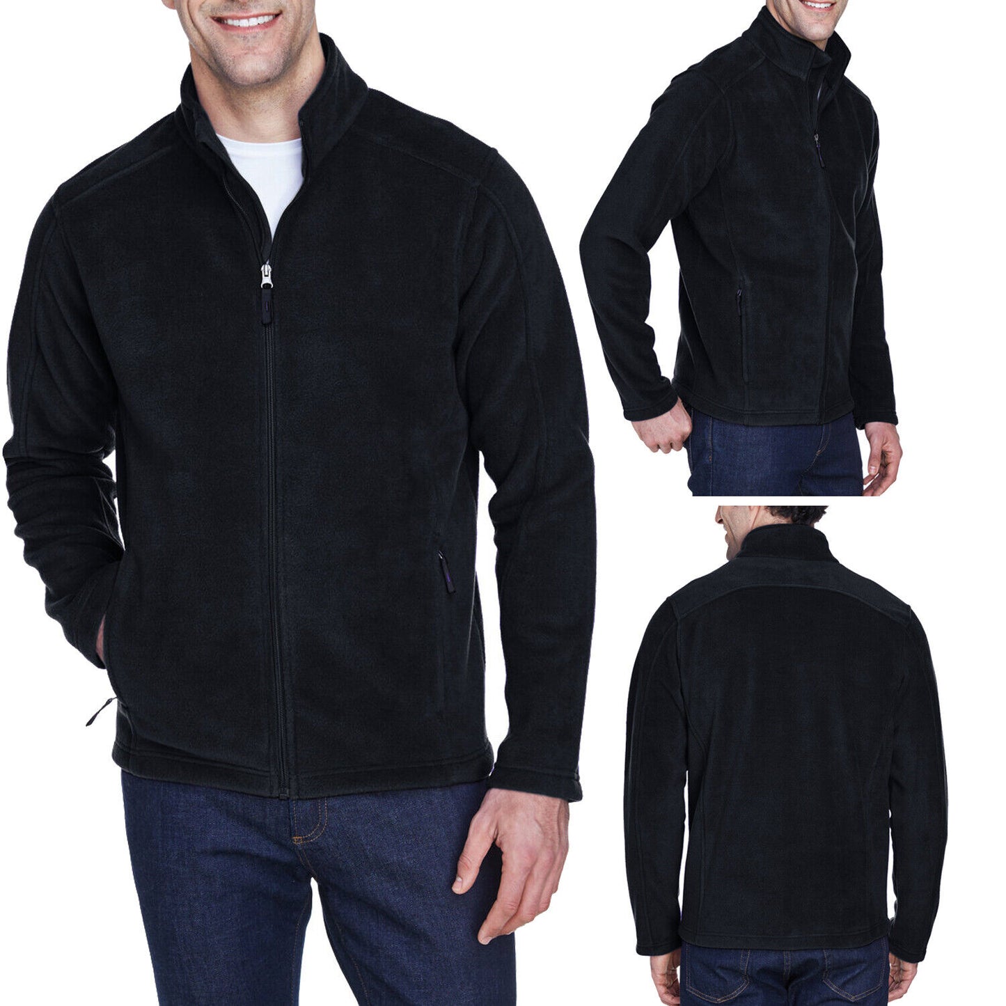 Mens TALL Anti-Pill Polar Fleece Jacket Full Zip Pockets LT XLT 2XLT 3XLT 4XLT