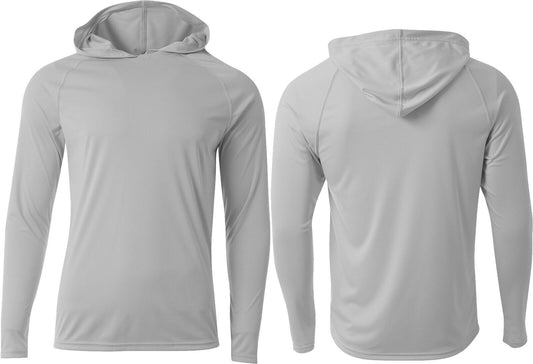 Mens Moisture Wicking Hoodie T-Shirt Stain & Odor Resist UPF 44 Cooling Tee S-3X