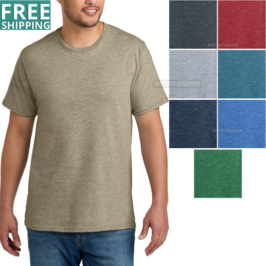Mens Blended Heather CVC Tee Soft T-Shirt S,M, L, XL, 2XL, 3XL, 4XL NEW!