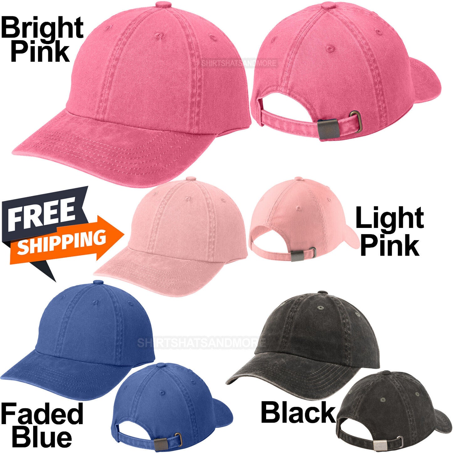 Ladies Garment Washed Pigment Dyed Cotton Hat Unstructured Feminine Baseball Cap