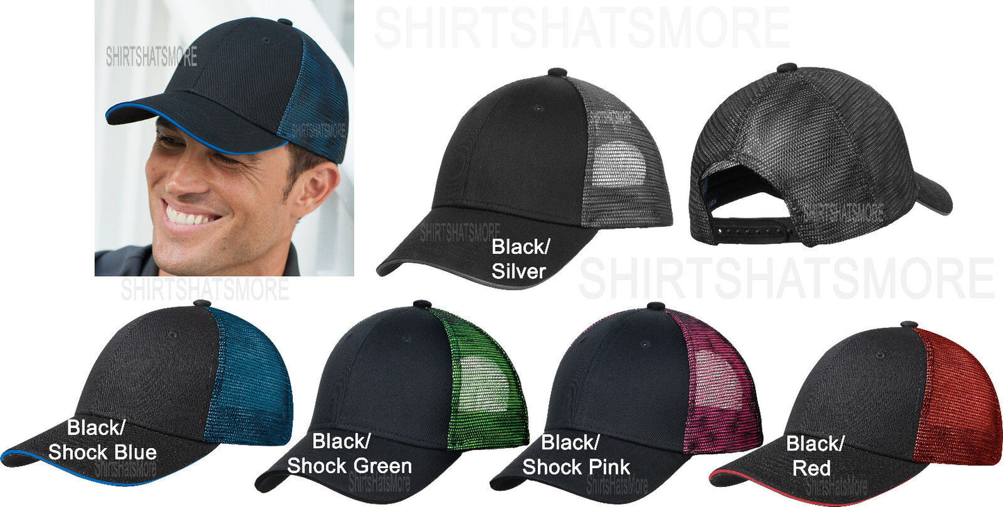 Mens Adult Mesh Back Hat IRIDESCENT Snap Back Trucker Baseball Cap NEW