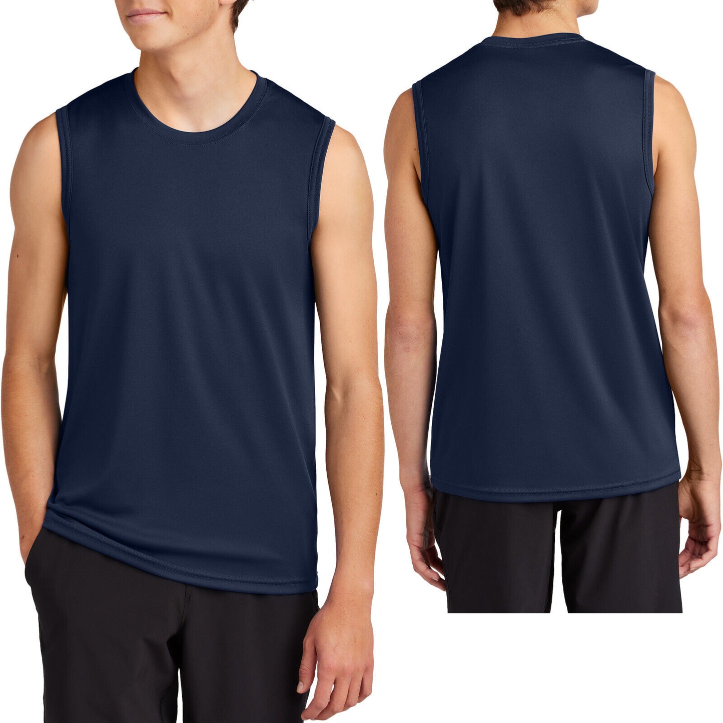 Mens Sleeveless Muscle T-Shirt Shooter Tank DriFit Moisture Wick UPF50 Tee S-4XL