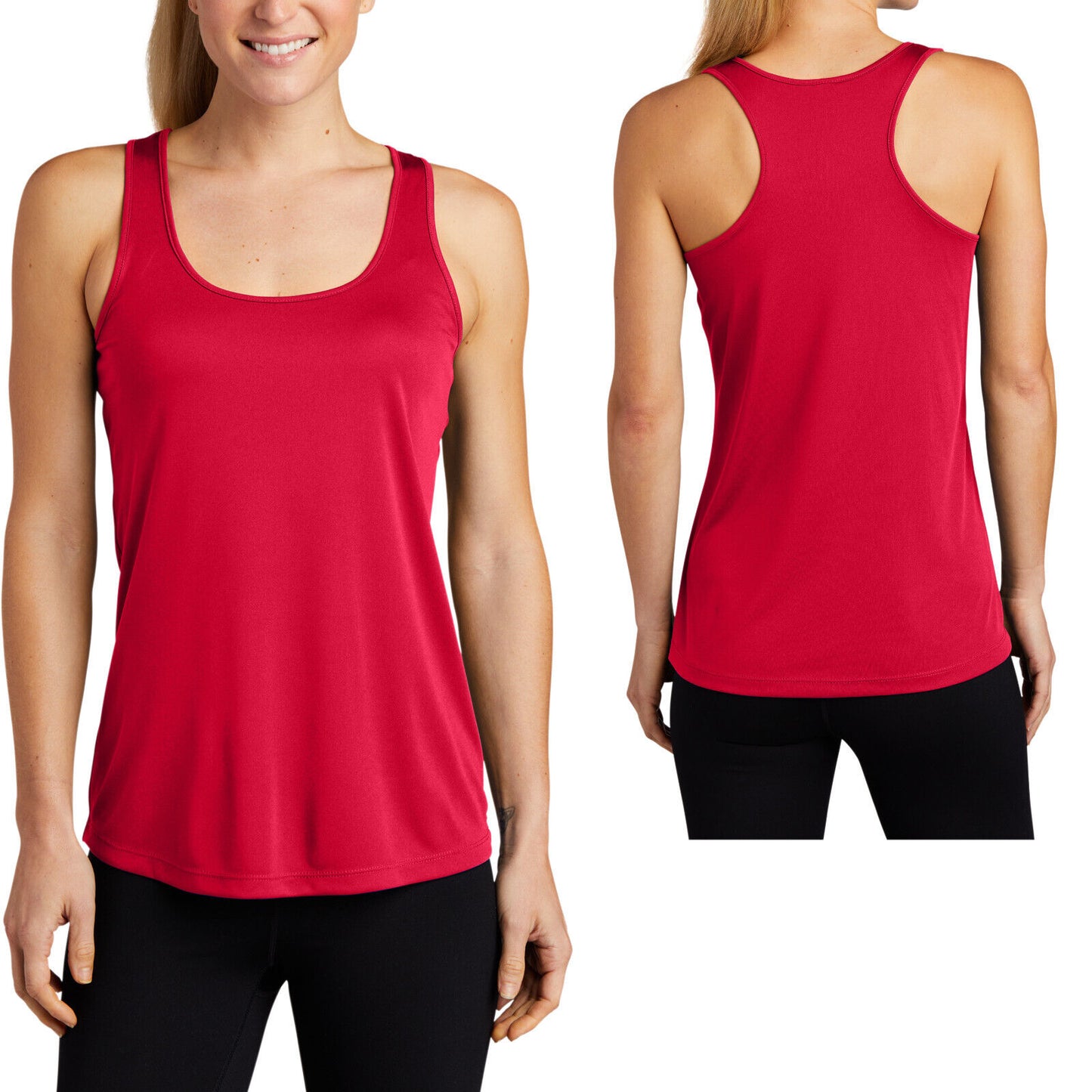 Ladies Wicking Racerback Tank Top Dri Fit T-Shirt Yoga Exercise Womens XS-4X NEW