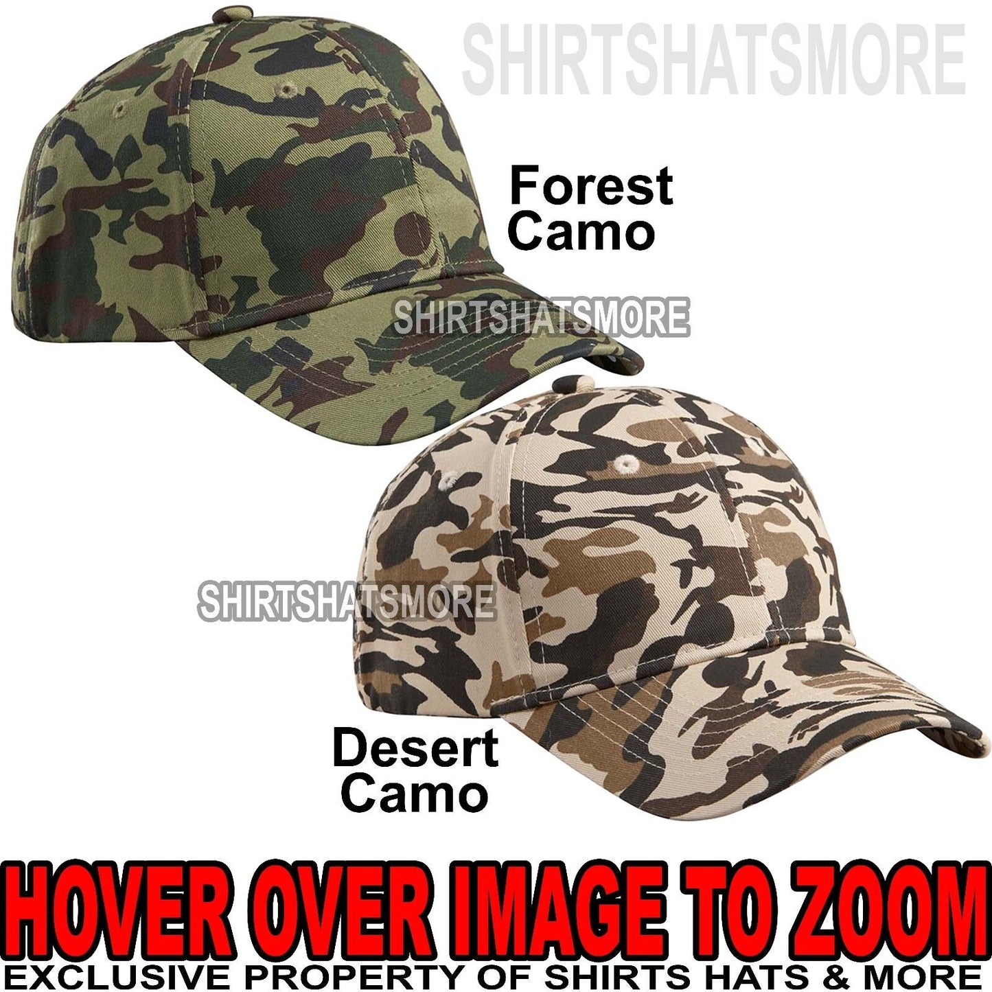 Adult Camo Hat Structured Adjustable 6 Panel Baseball Cap NEW