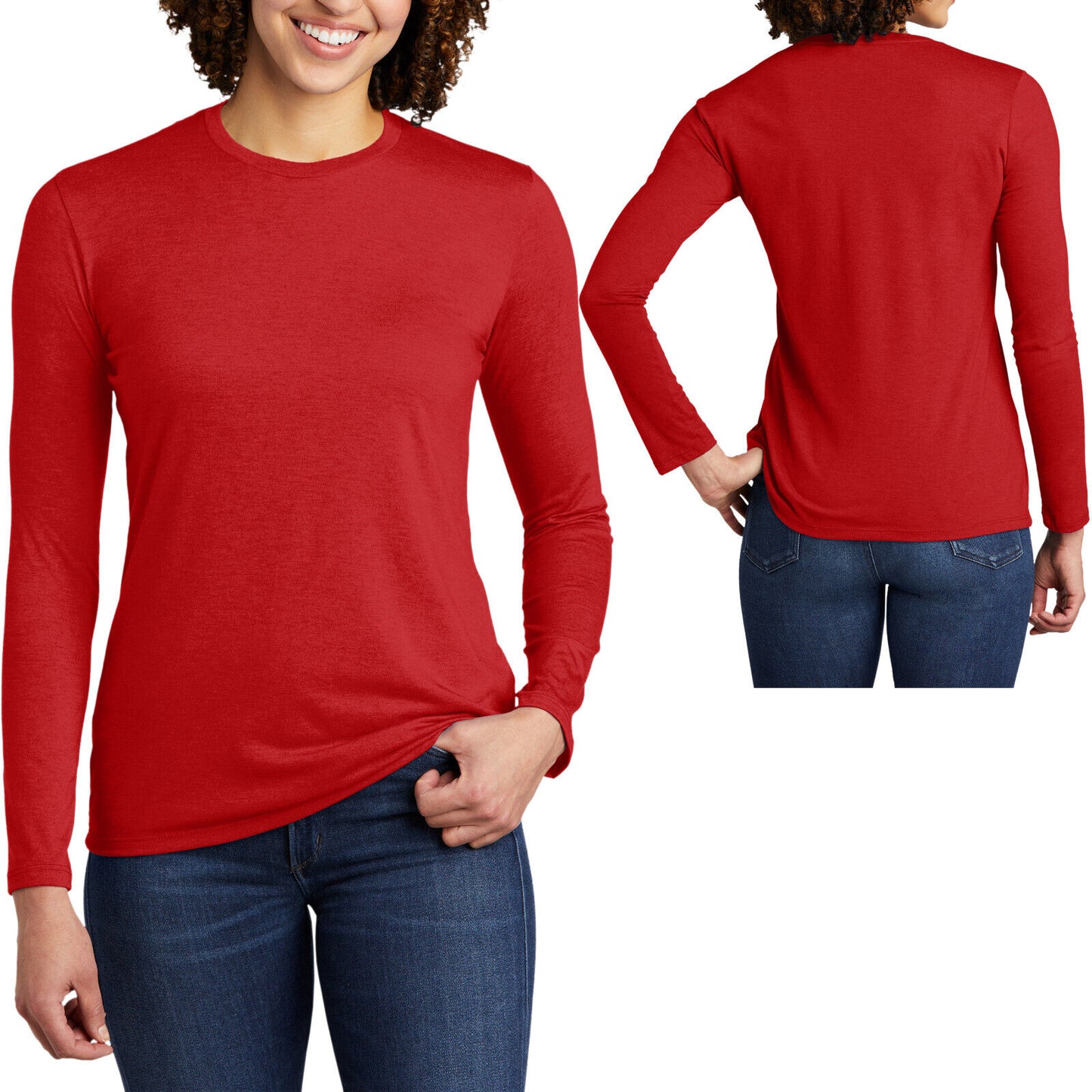 Womens Triblend Long Sleeve Sustainable Tee Super Soft T-Shirt XS-2XL NEW!