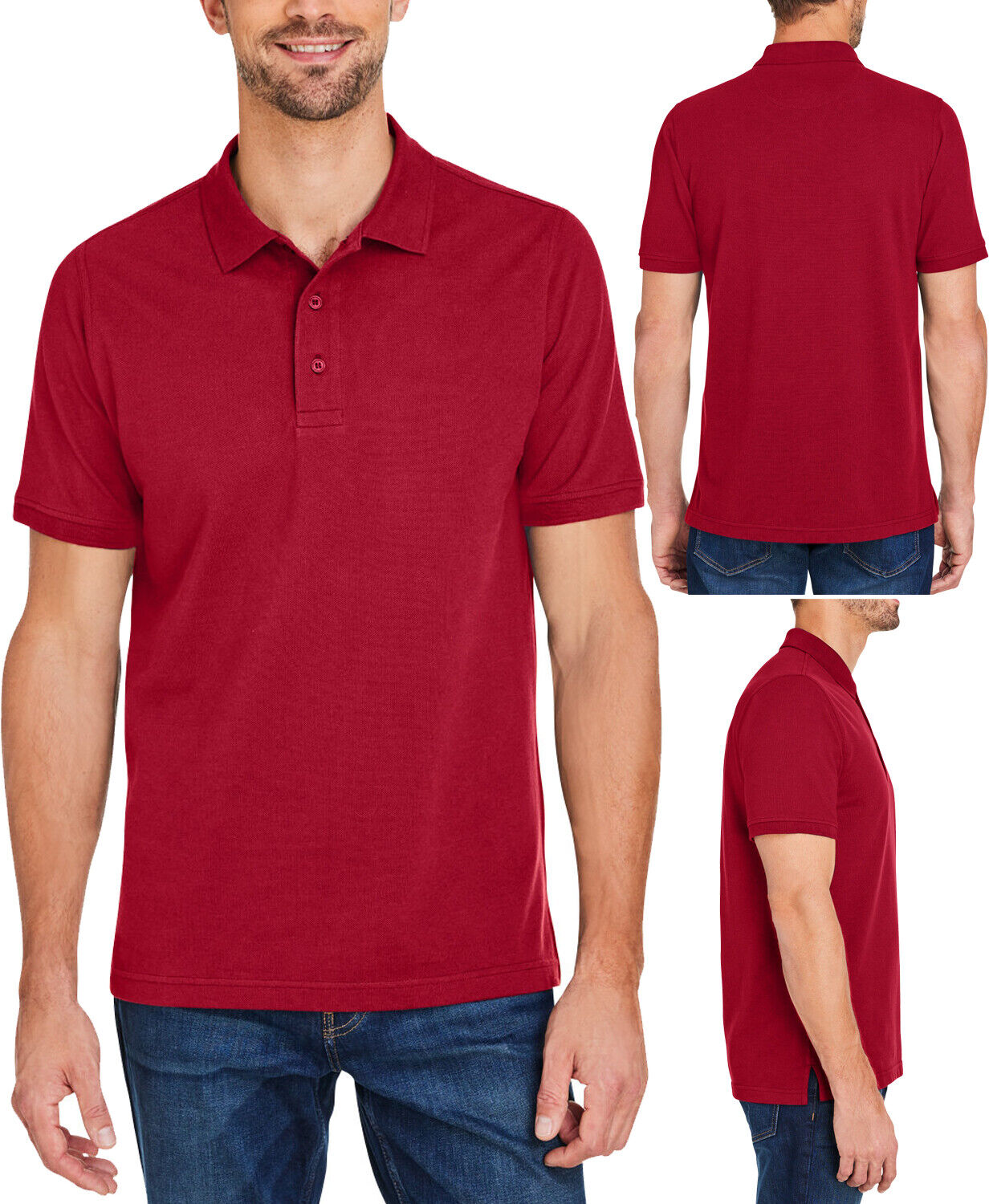 Mens 100% Cotton Snag Protection Pique Polo Shirt S, M, L XL 2XL 3XL 4XL 5XL NEW