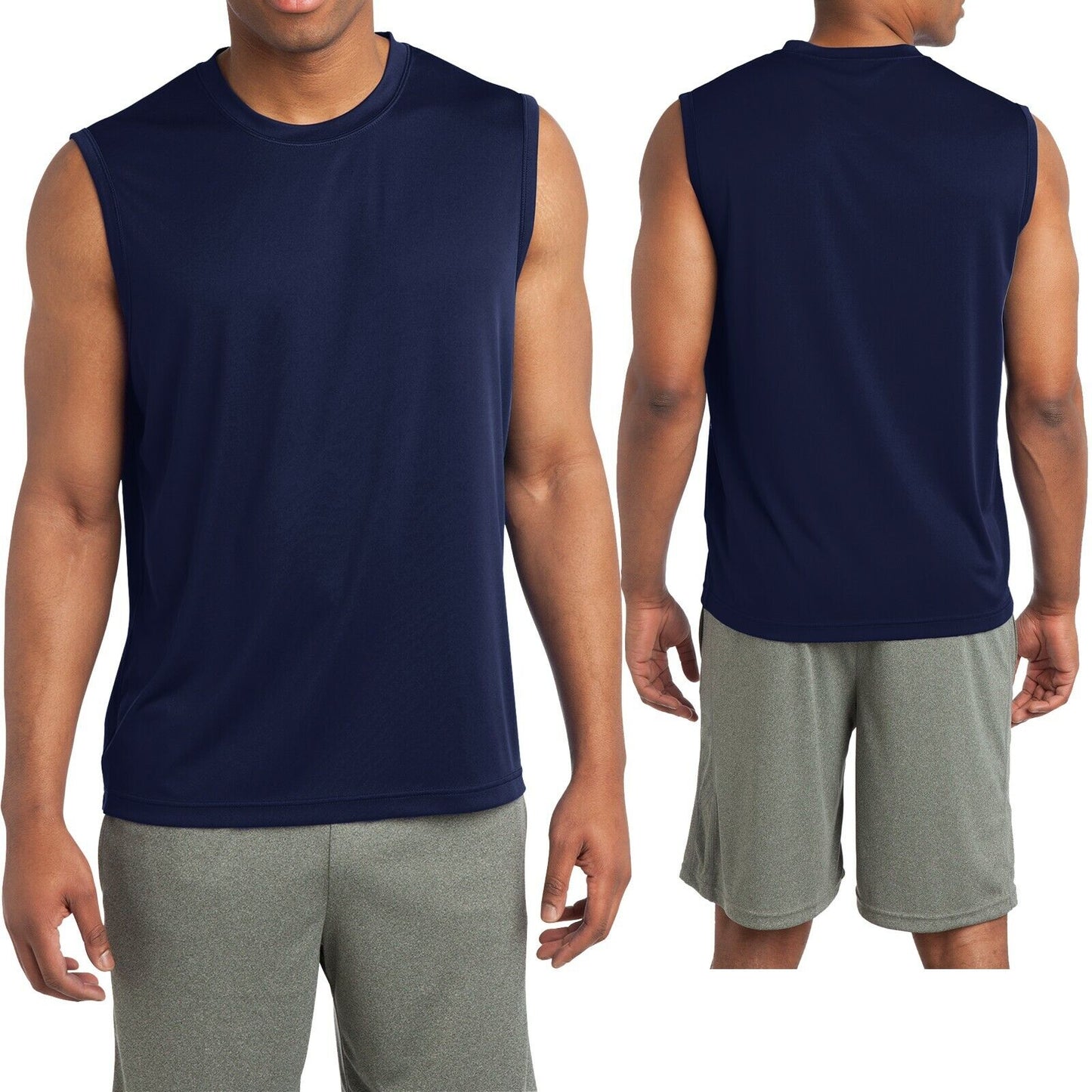 Mens Sleeveless Muscle T-Shirt Shooter Tank Dri Fit Moisture Wick XS-XL 2X 3X 4X