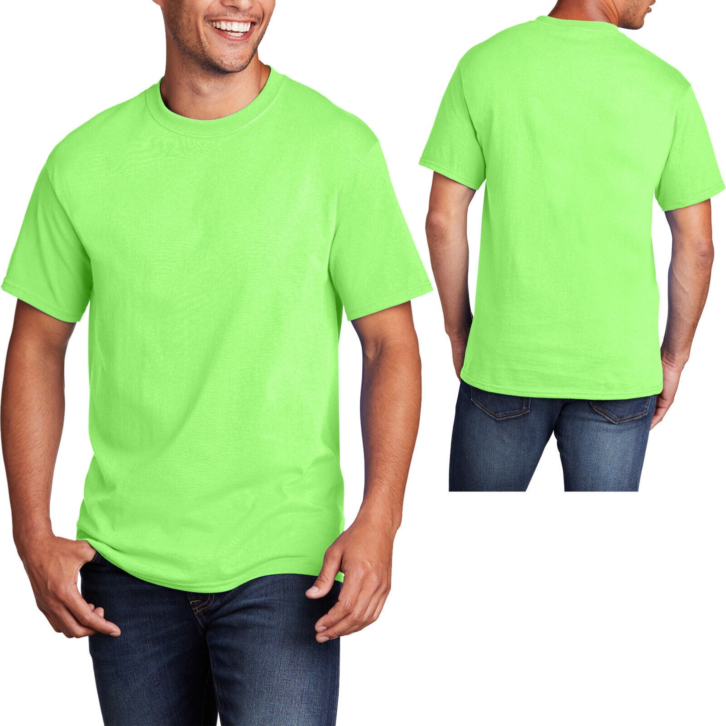 Mens T-Shirt NEONS Classic Fit Cotton Blend Neon Glow Blended Tee S-6XL NEW!