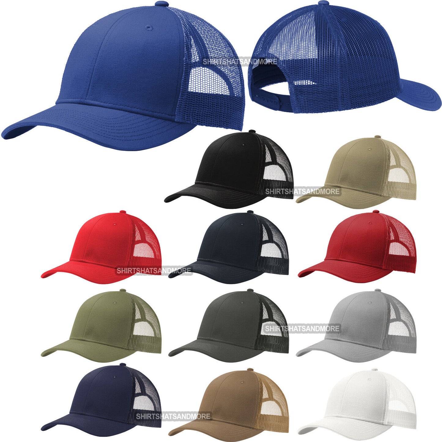 Mens Ladies Mesh Structured Cap Mid Profile Snapback Hat MANY COLOR OPTIONS NEW!