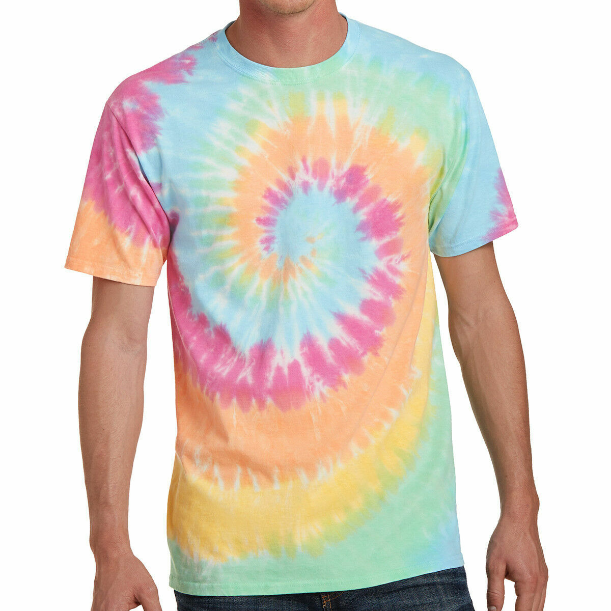 Spiral Tie Dye Mens T-Shirt Blank Tye Dyed Tee S, M, L, XL, 2X, 3X, 4X NEW