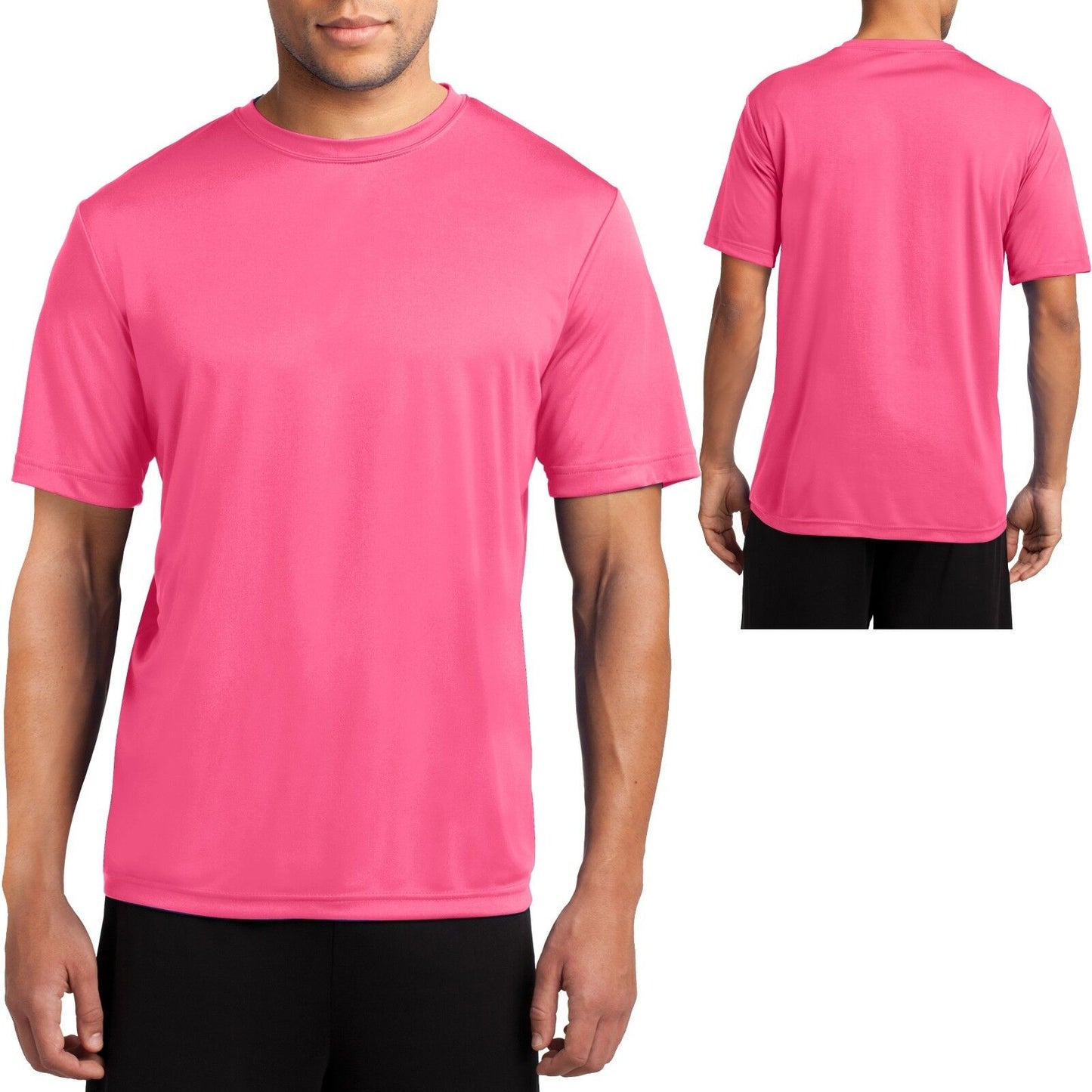 Mens NEON T-Shirt Moisture Wicking Exercise Tee Gym Basketball S-XL 2XL 3XL 4XL