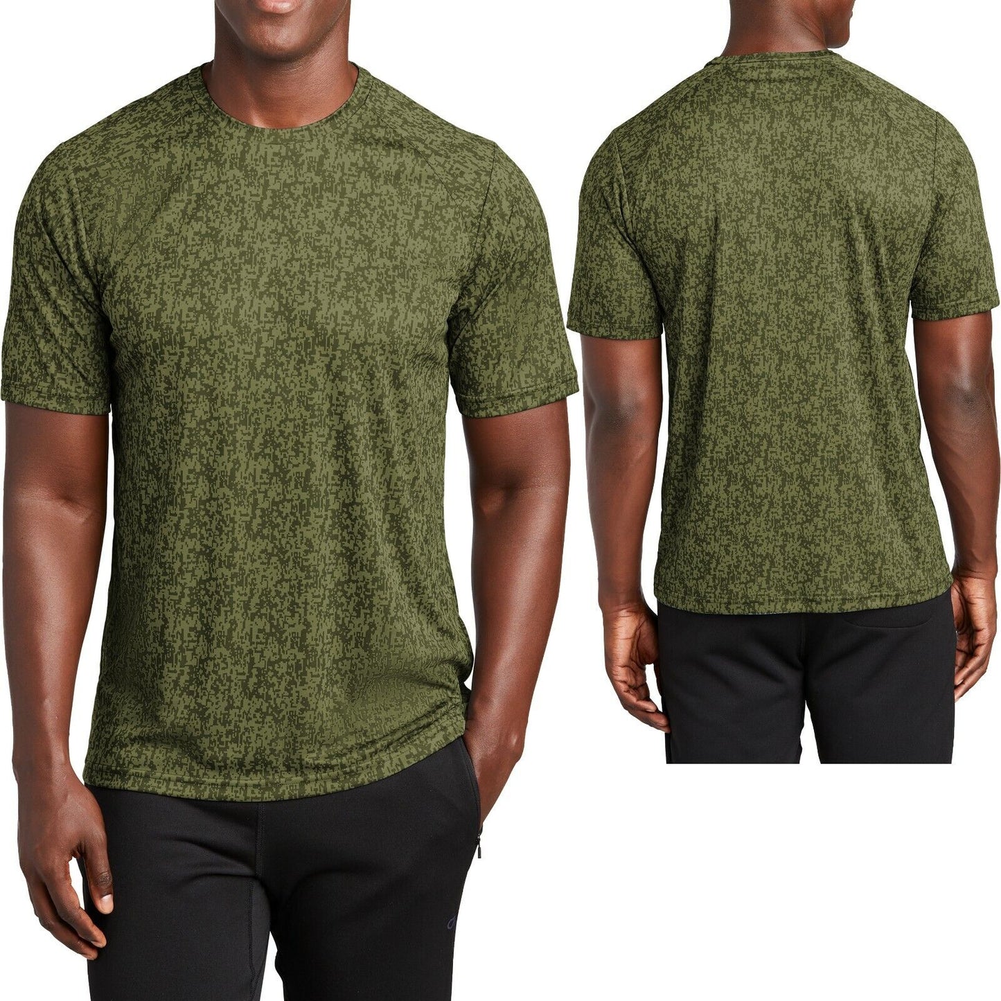 BIG MENS Digital Camo Moisture Wicking T-Shirt Dri Fit Tee XL, 2XL, 3XL, 4XL NEW