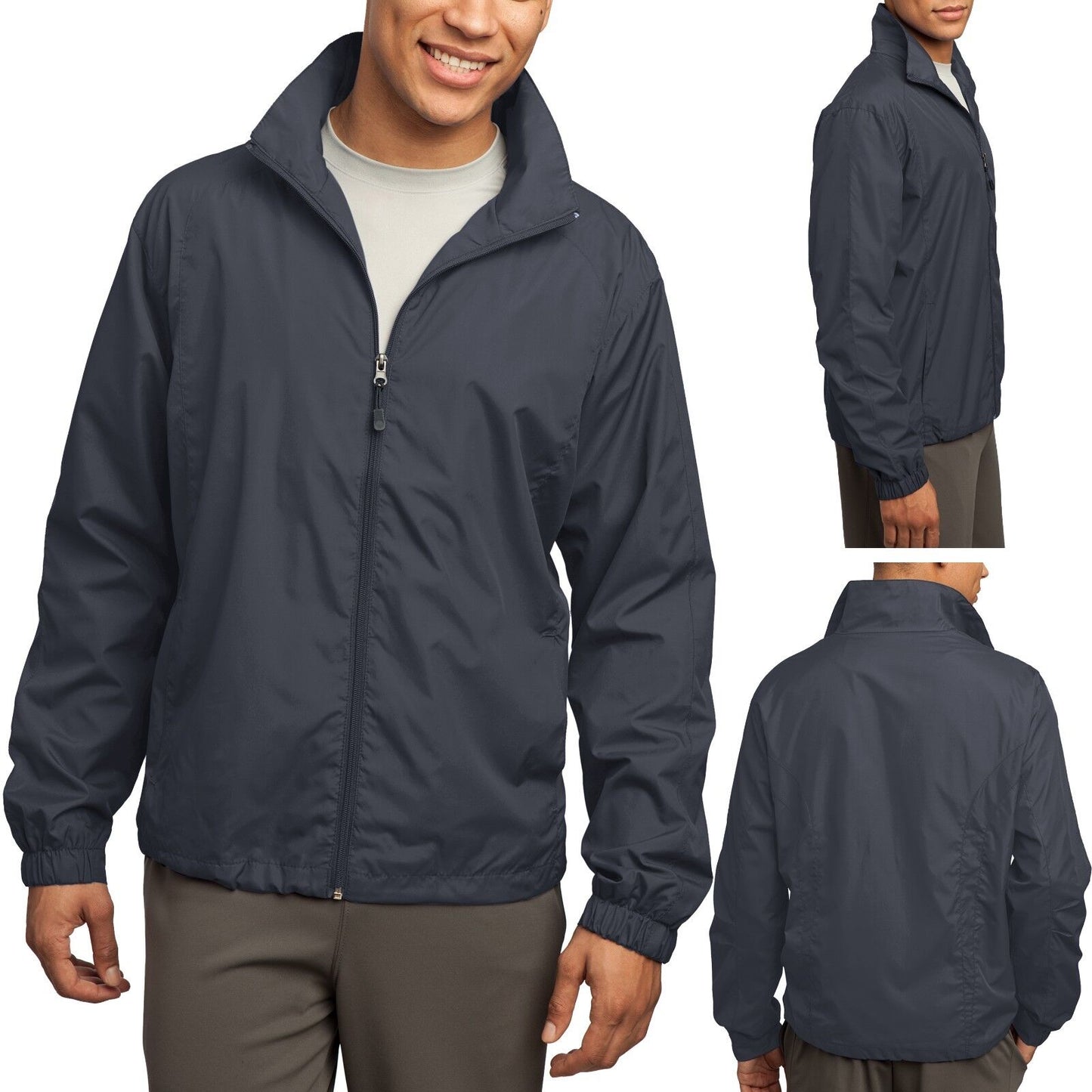 BIG MENS Windbreaker Jacket Pockets Water Repellent Lined 2XL 3XL, 4XL, 5XL, 6XL