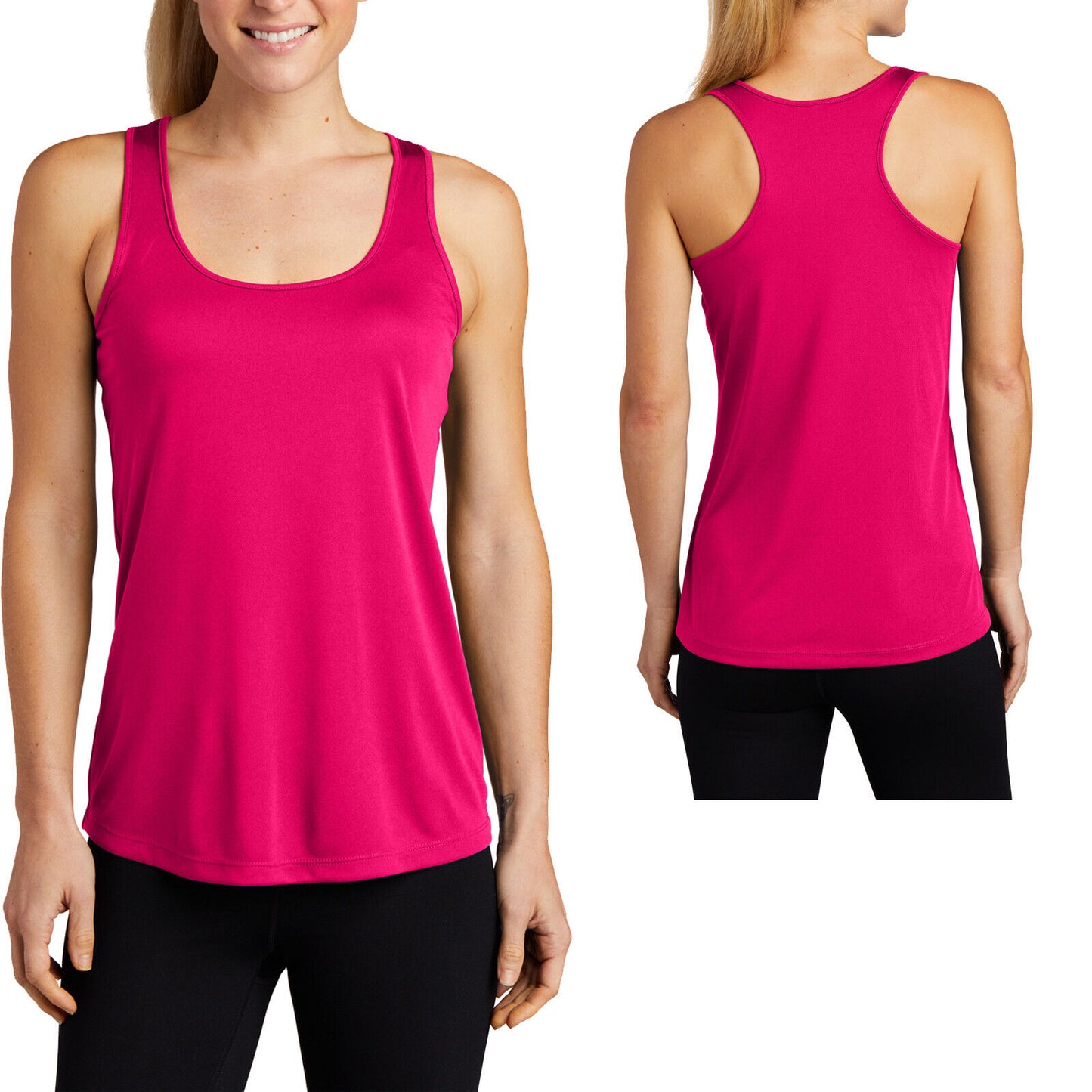 Ladies Wicking Racerback Tank Top Dri Fit T-Shirt Yoga Exercise Womens XS-4X NEW