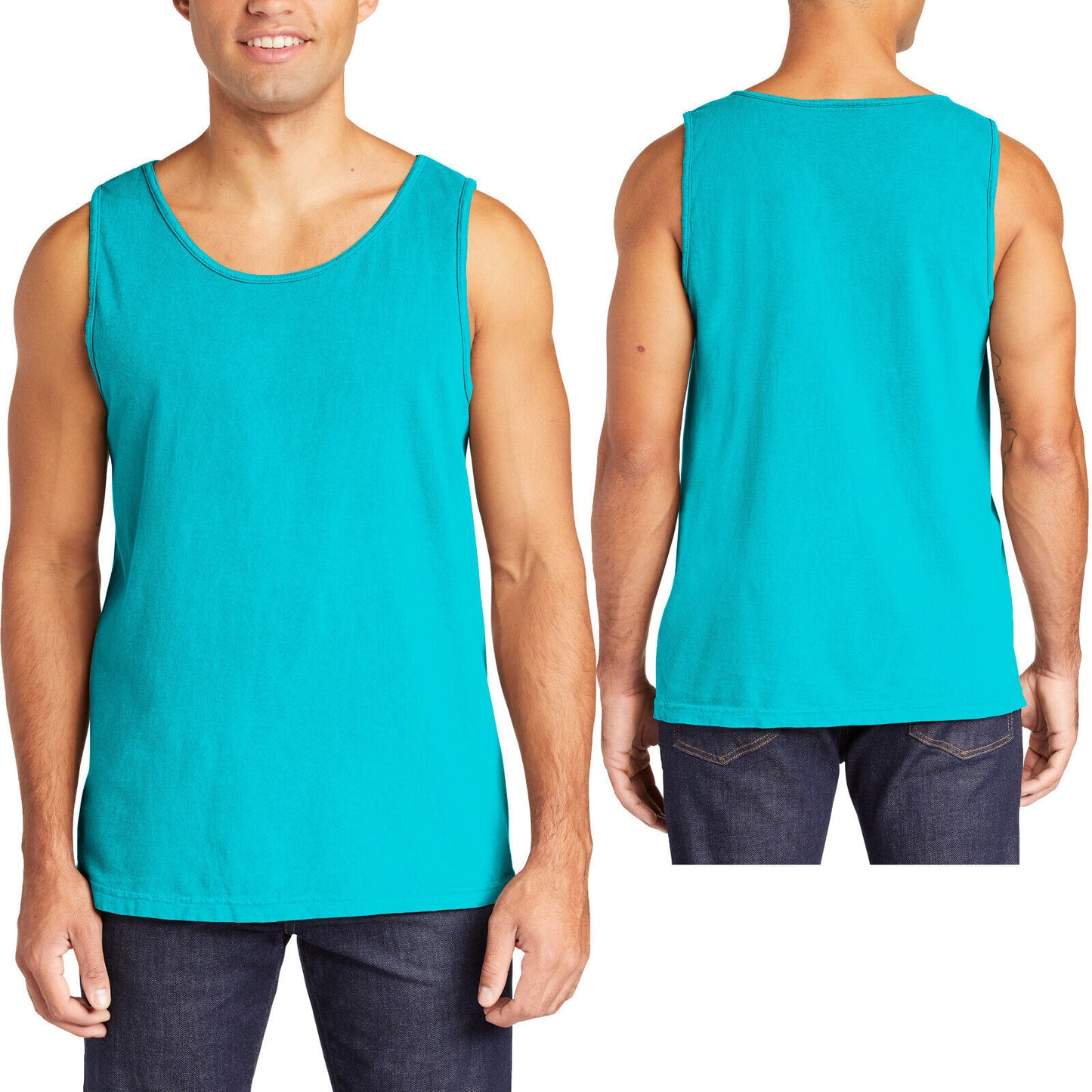 Mens Heavyweight 100% Soft Cotton Tank Top Sleeveless Tee Garment Washed XS-3XL