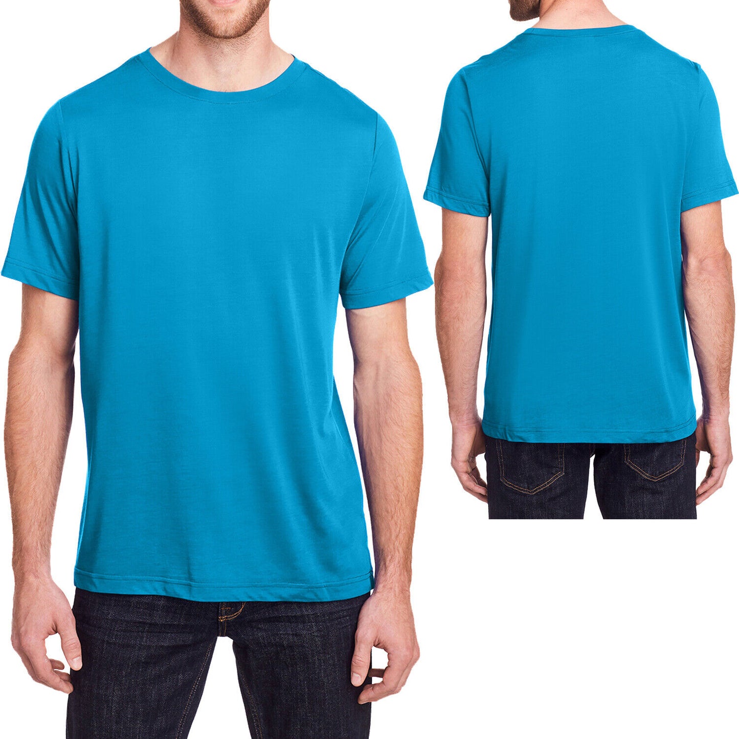 Big Mens Moisture Wicking T-Shirt 100% Poly With Soft Cotton Feel Dri Fit XL-6XL