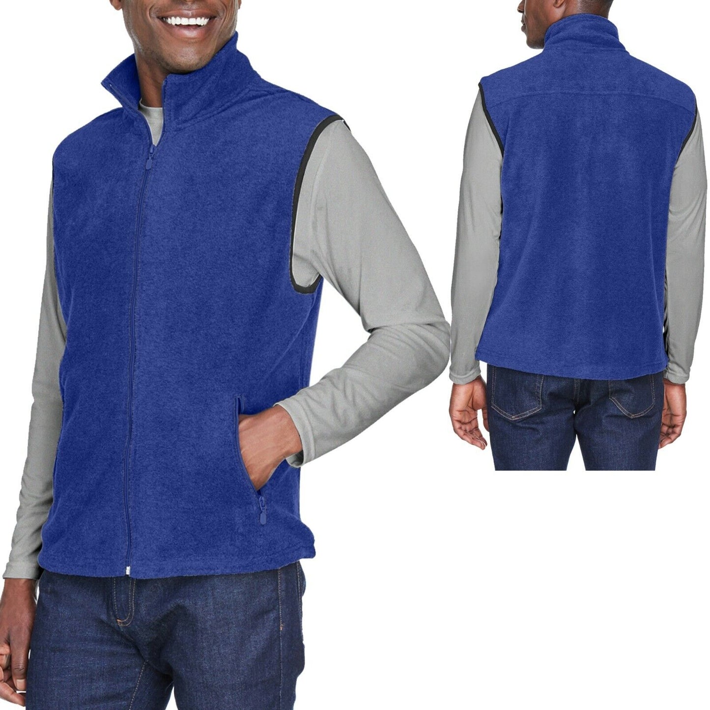 Mens Polar Fleece Vest Soft Sleeveless Jacket Warm Winter Coat S-2XL 3XL 4XL NEW