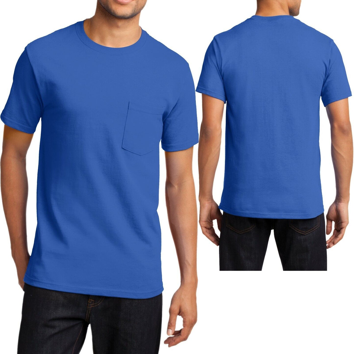 Big and Tall Mens T-Shirt With Pocket Heavy Cotton XL-4XL, LT XLT 2XLT 3XLT 4XLT