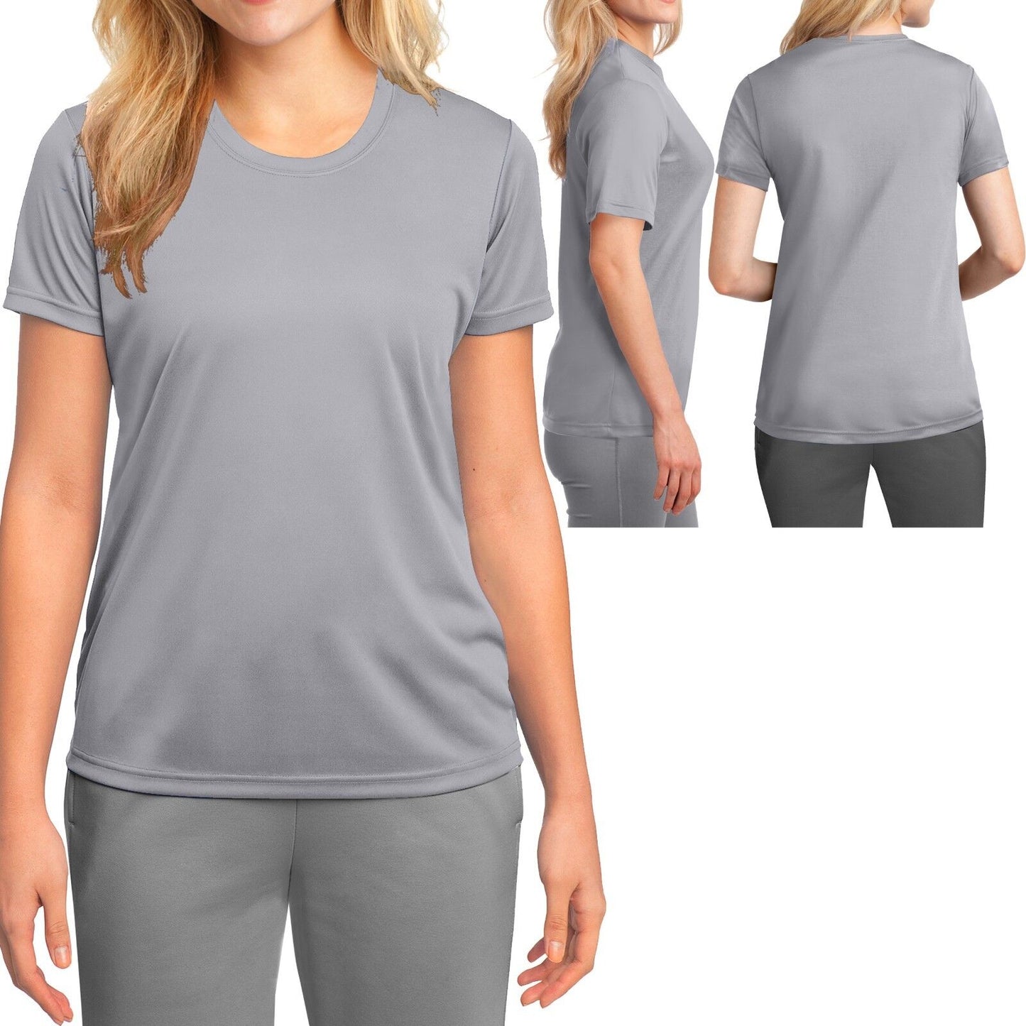 Ladies Dri Fit T-Shirt Moisture Wicking Gym Workout Yoga Womens Tee XS-4XL NEW