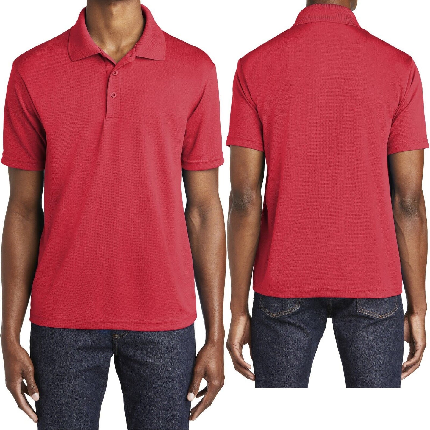 Mens Moisture Wicking Mini Mesh Polo Shirt Dri Fit Sizes XS-XL 2XL, 3XL, 4XL NEW