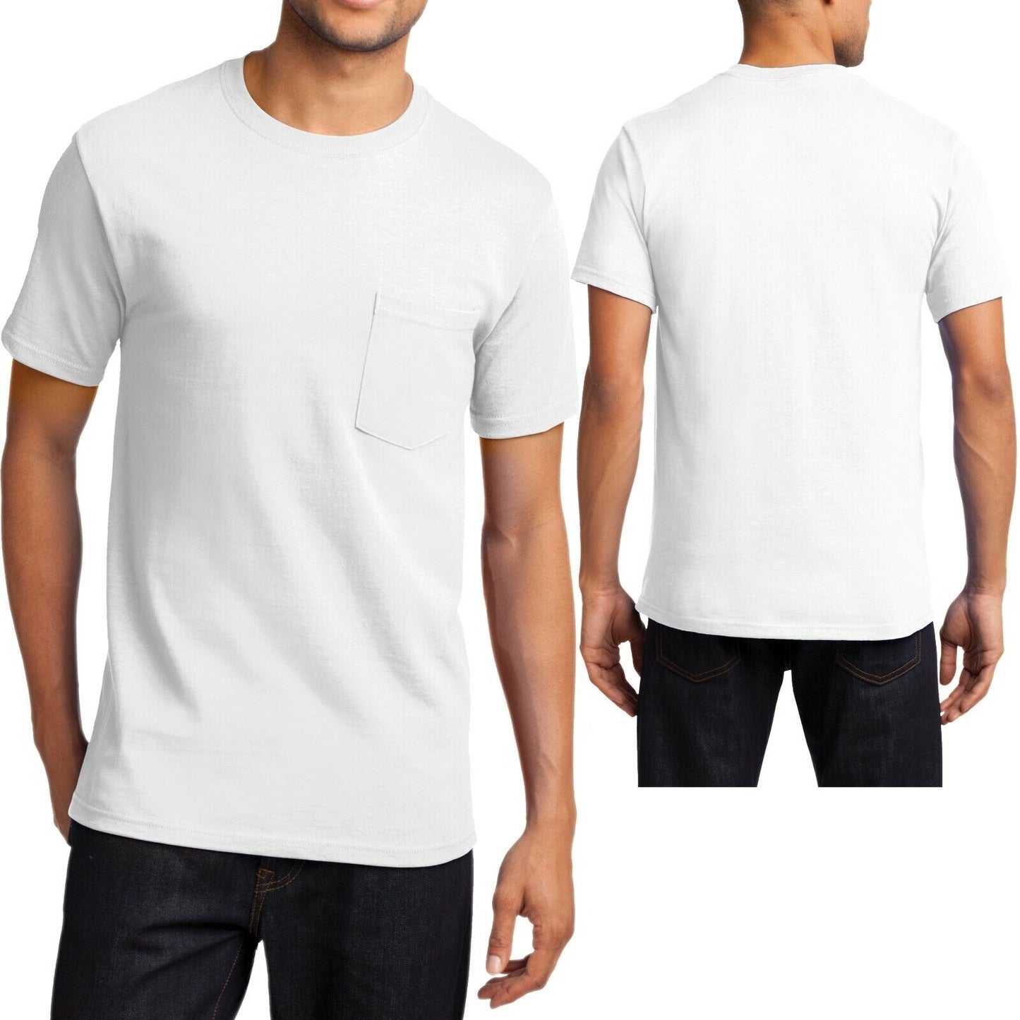 Big and Tall Mens T-Shirt With Pocket Heavy Cotton XL-4XL, LT XLT 2XLT 3XLT 4XLT