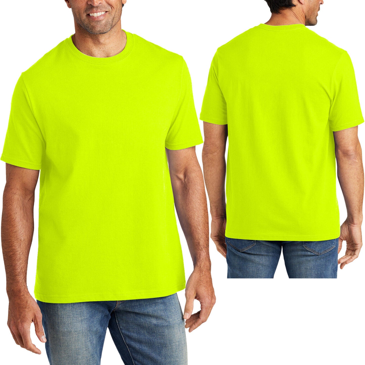 Mens Safety Colors Short Sleeve American Made T-Shirt 5.5 Ounce Tee S-4XL